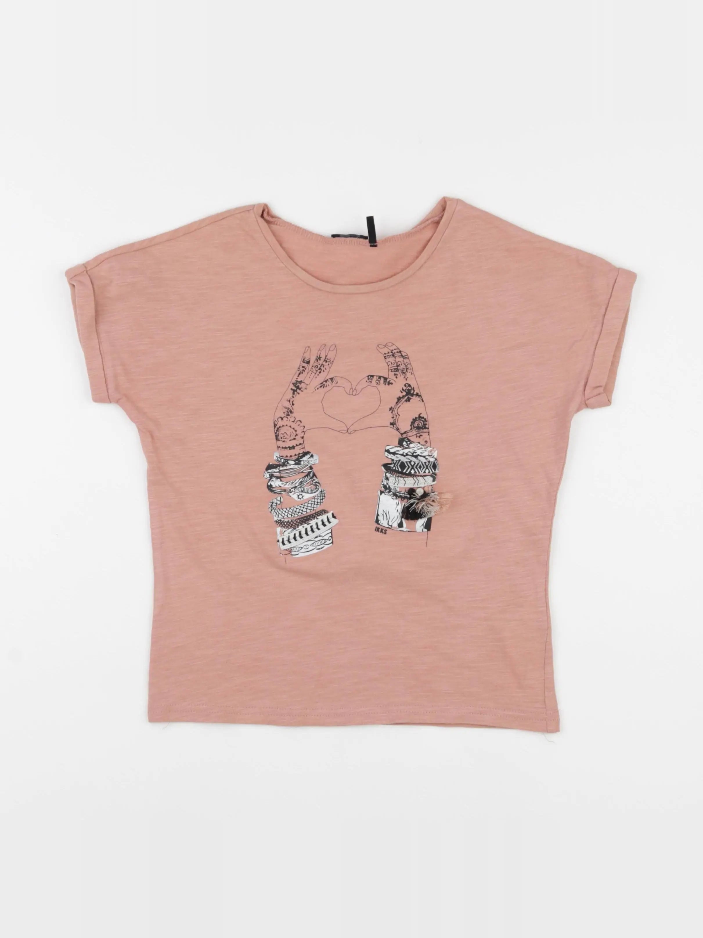 IKKS - tee-shirt rose - 8 ans