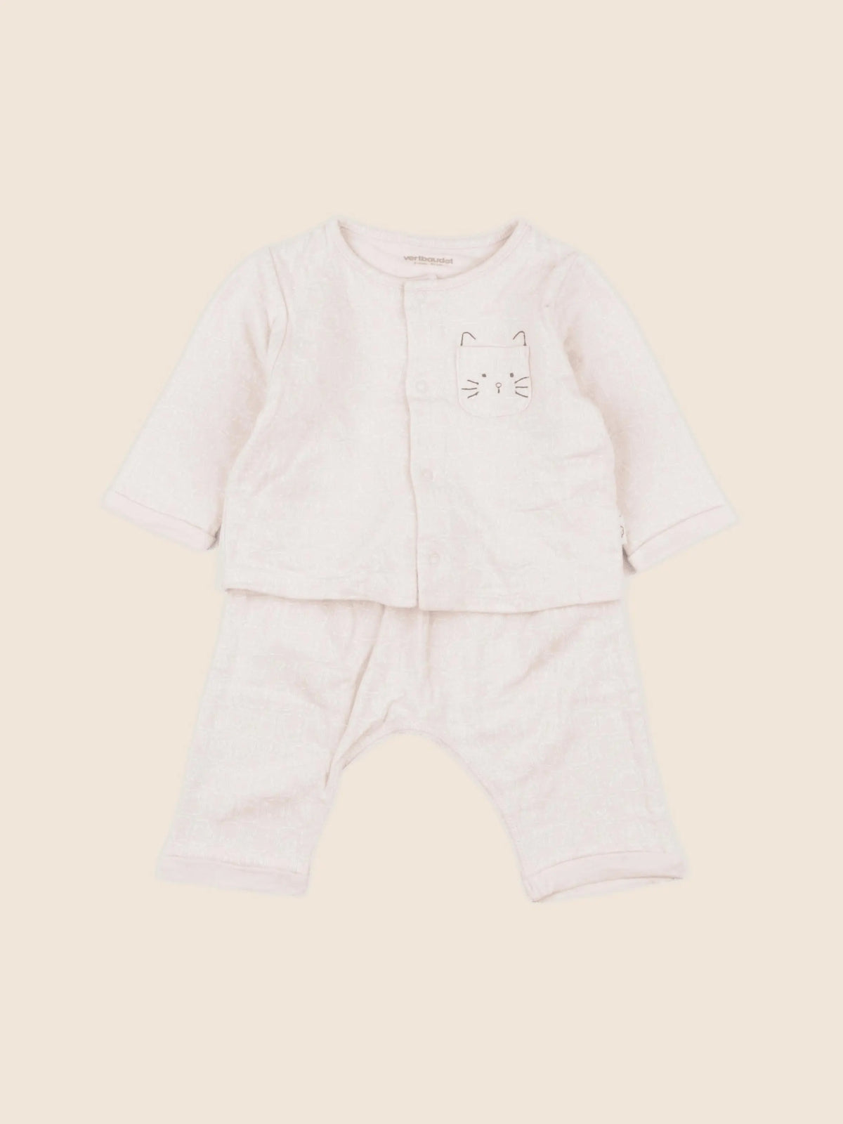 Vertbaudet - pyjama coton rose - 6 mois