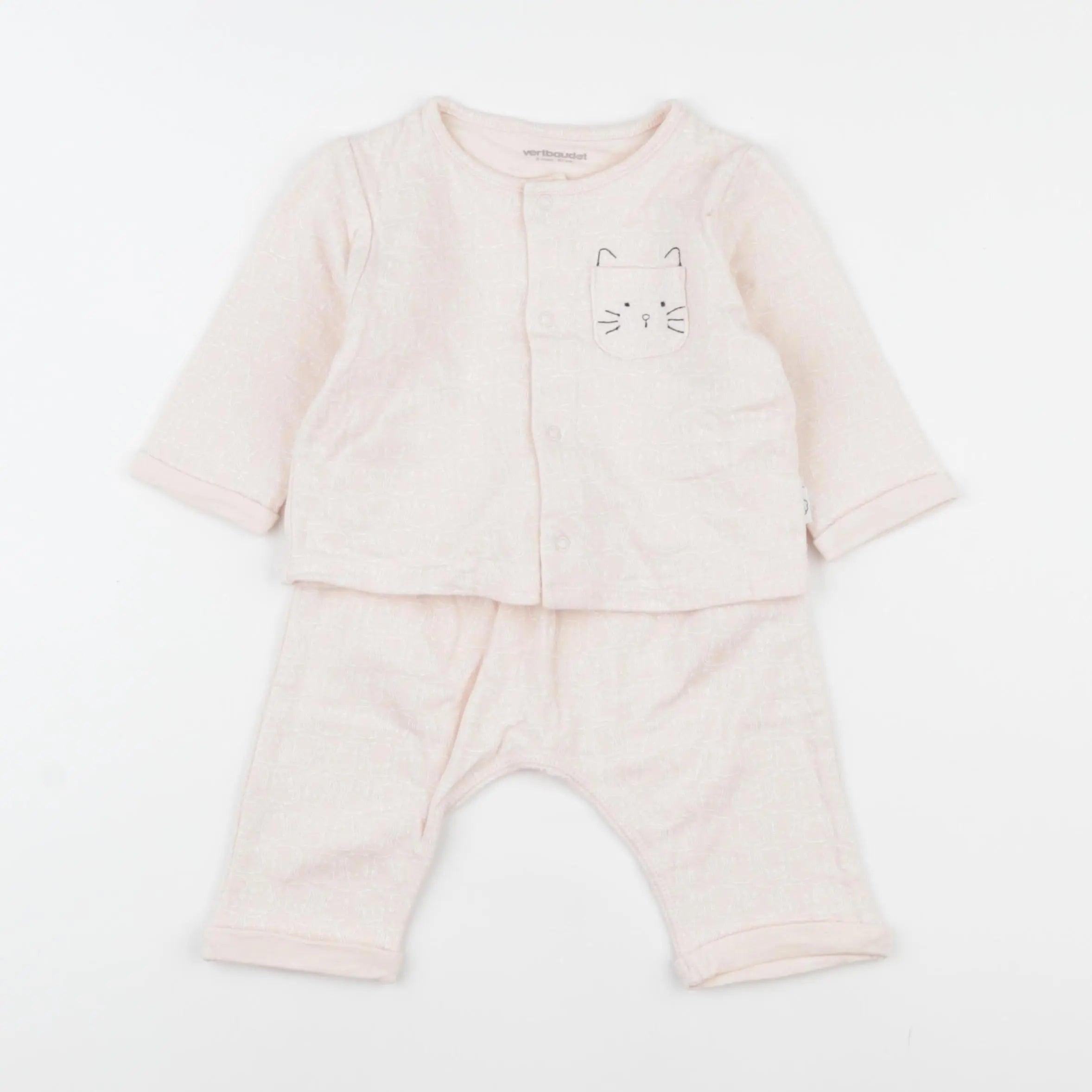 Vertbaudet - pyjama coton rose - 6 mois