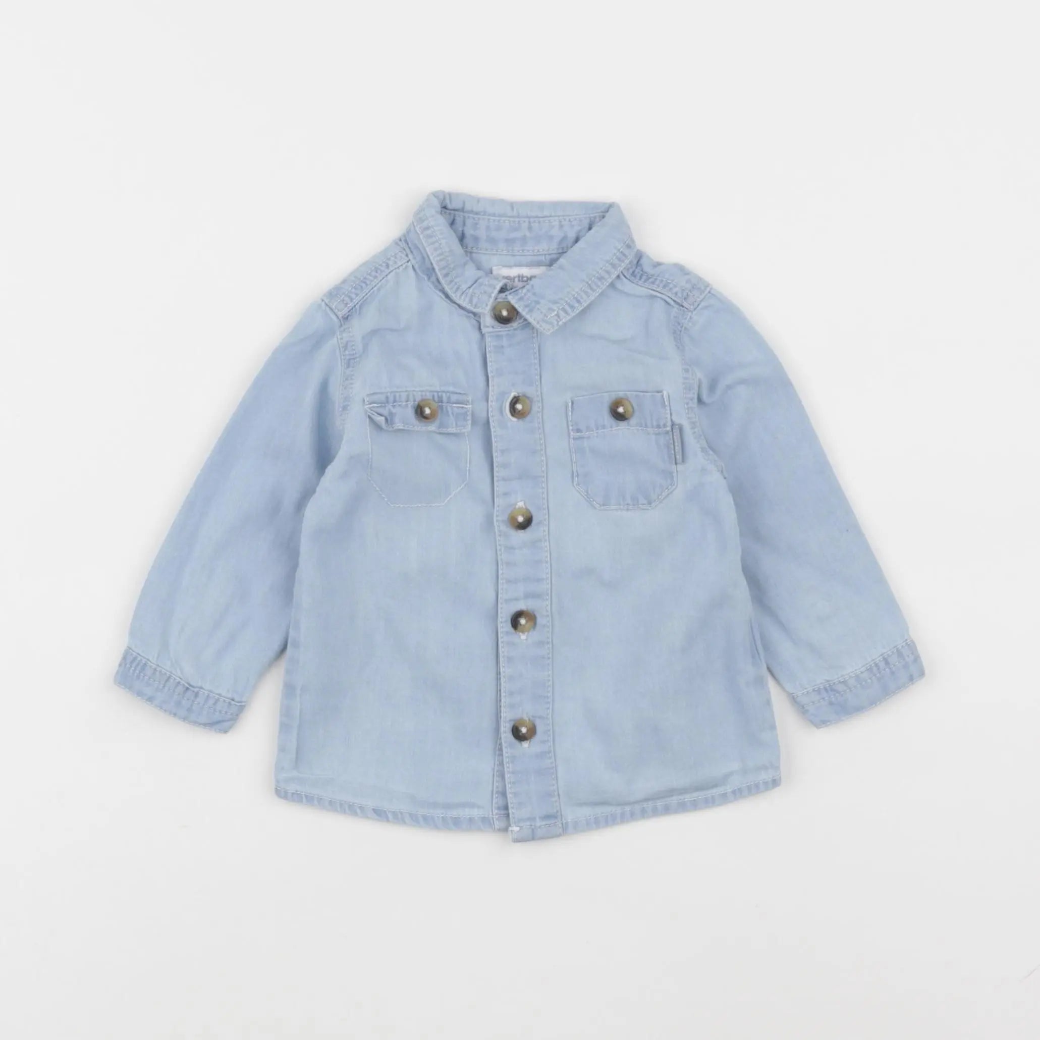 Vertbaudet - chemise bleu - 6 mois
