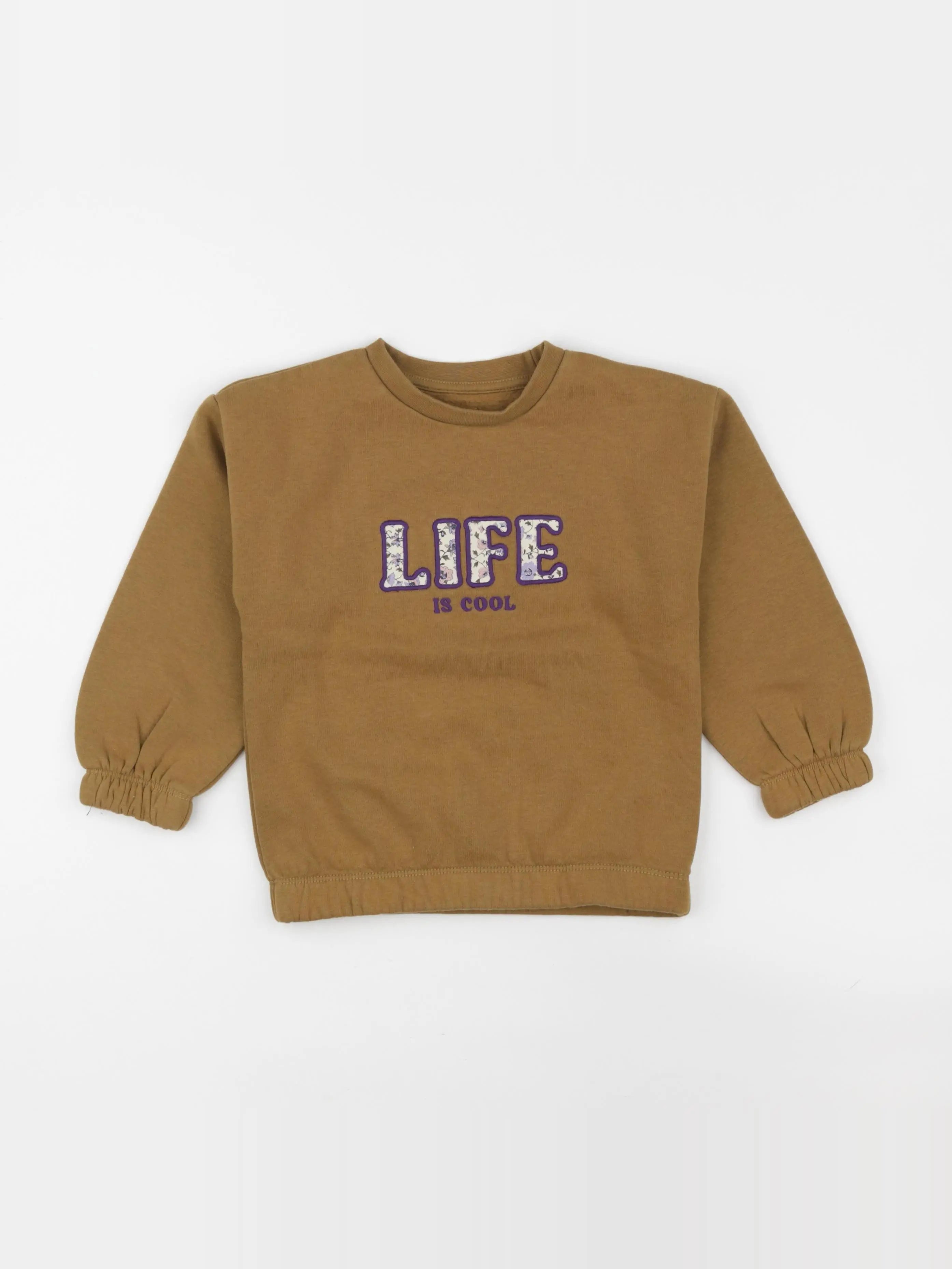 Vertbaudet - sweat marron - 6 ans