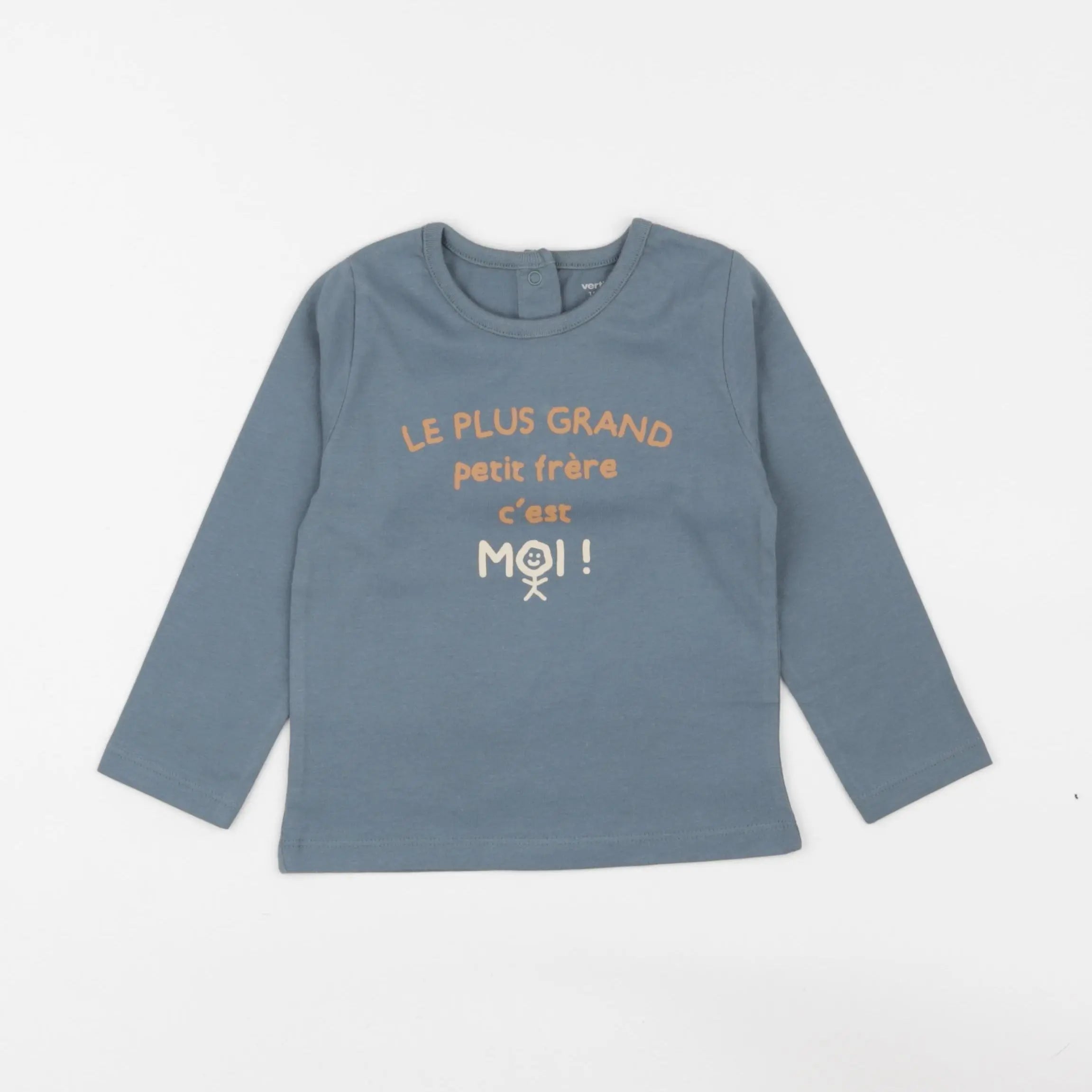 Vertbaudet - tee-shirt bleu - 18 mois