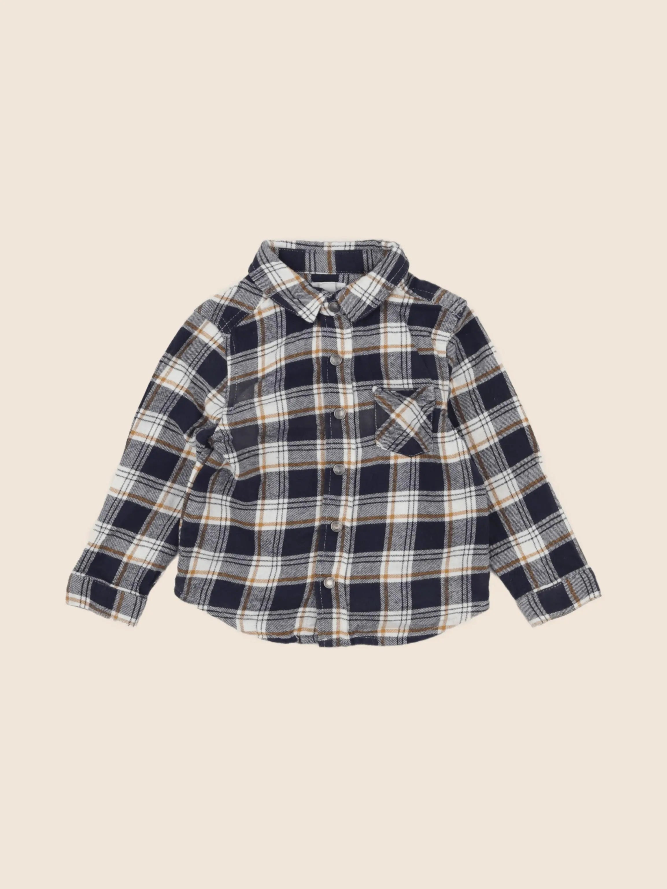 Vertbaudet - chemise bleu, marron - 18 mois