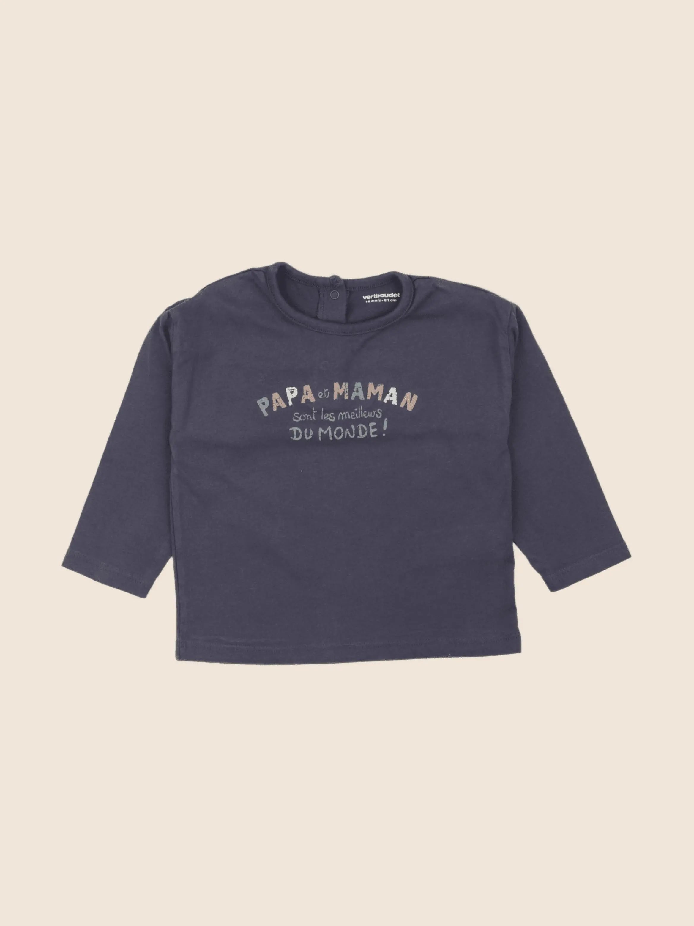 Vertbaudet - tee-shirt bleu - 18 mois