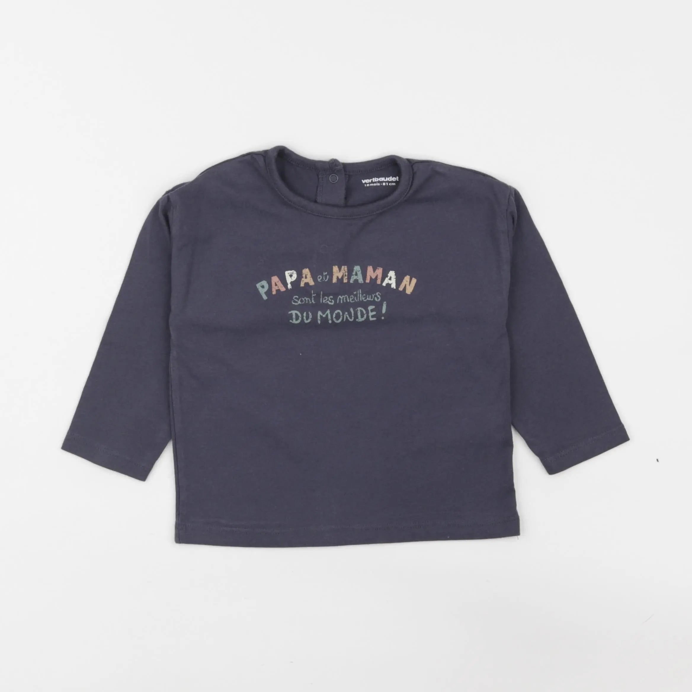 Vertbaudet - tee-shirt bleu - 18 mois