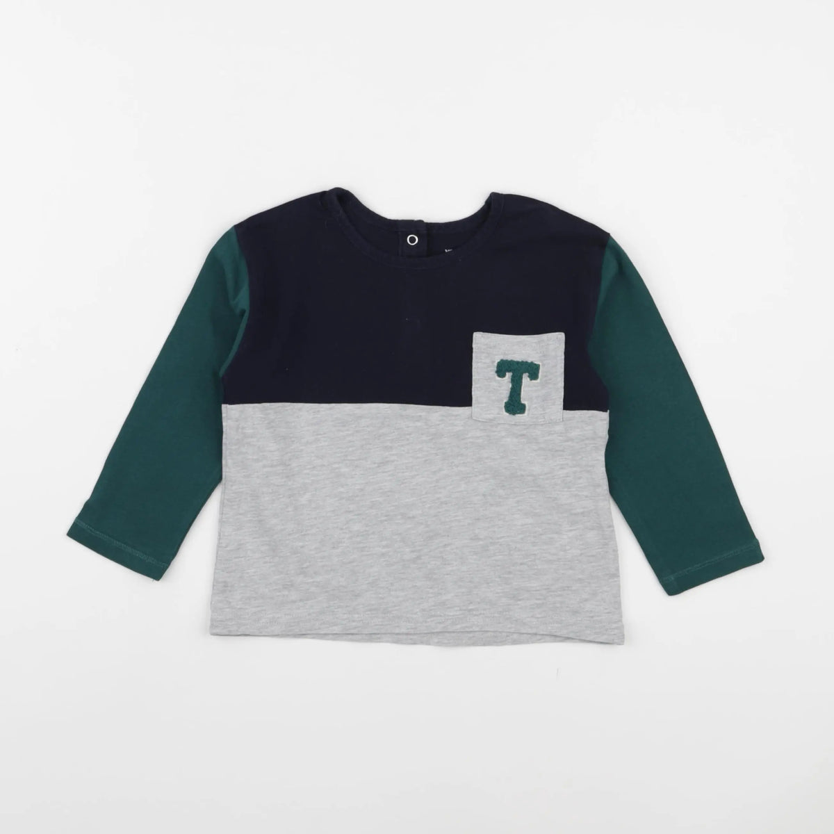 Vertbaudet - tee-shirt gris, vert - 24 mois