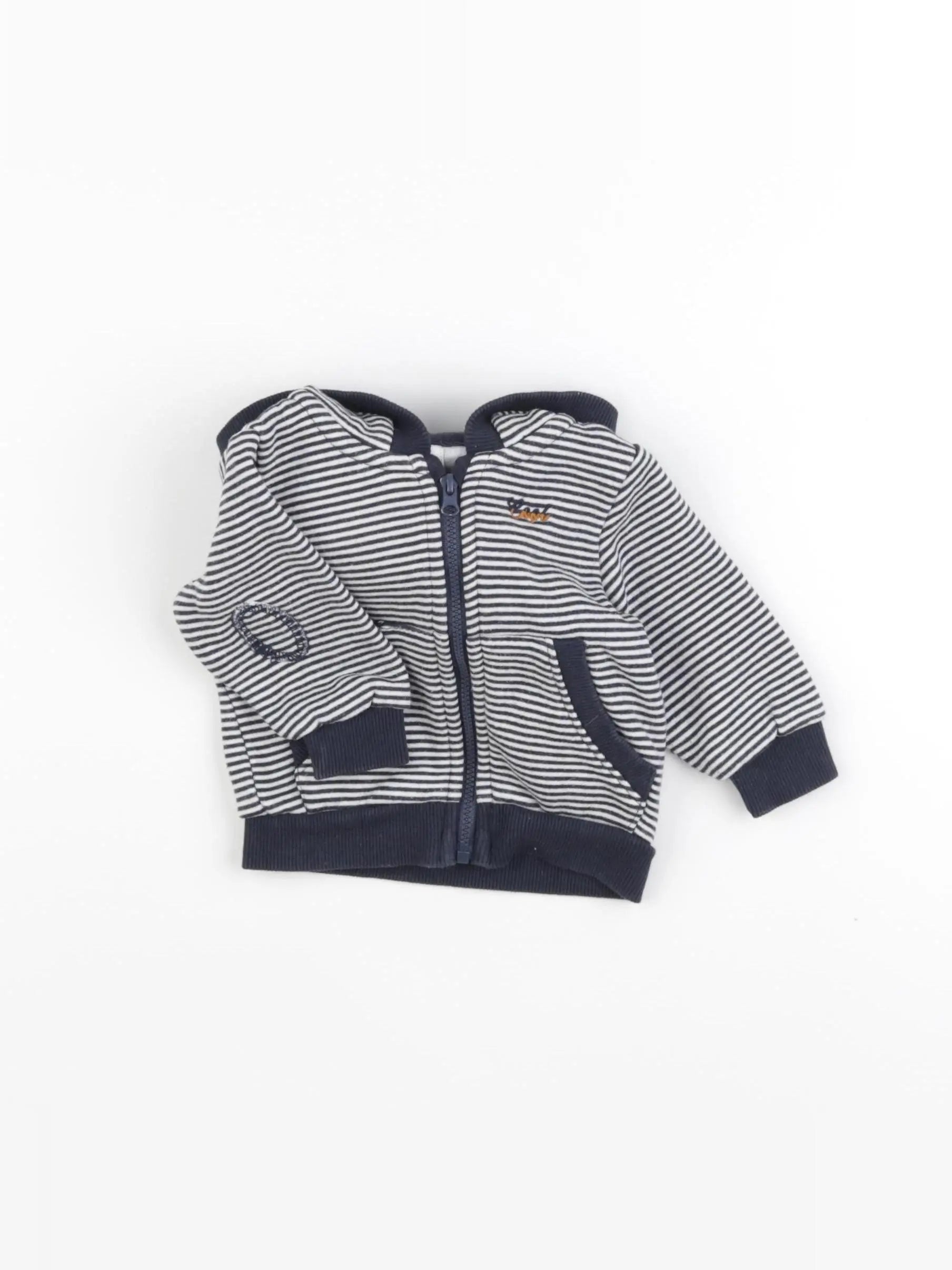 Tape à l'oeil - sweat blanc, bleu - 3 mois