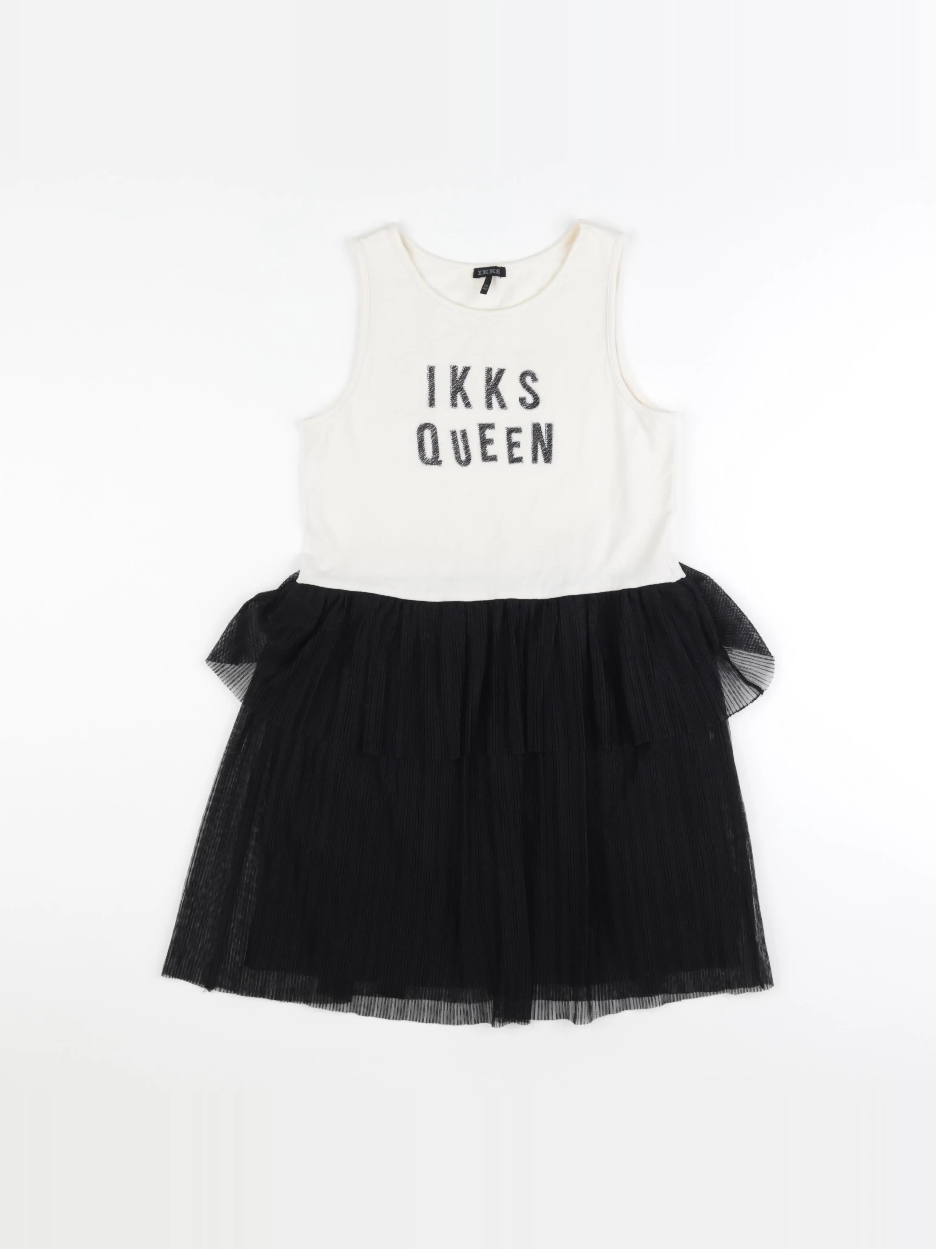 IKKS - robe beige, noir - 10 ans