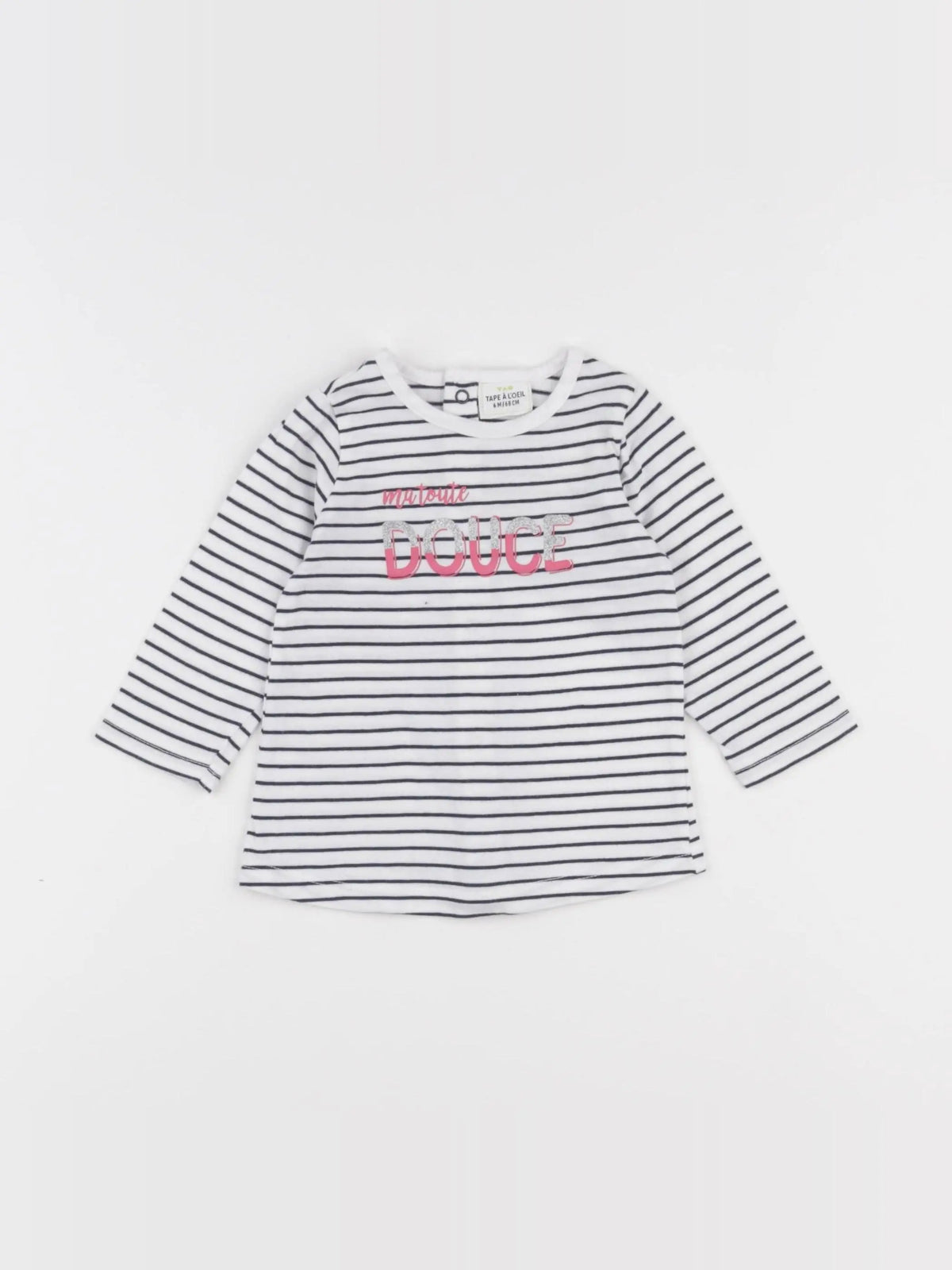 Tape à l'oeil - tee-shirt blanc, bleu - 6 mois