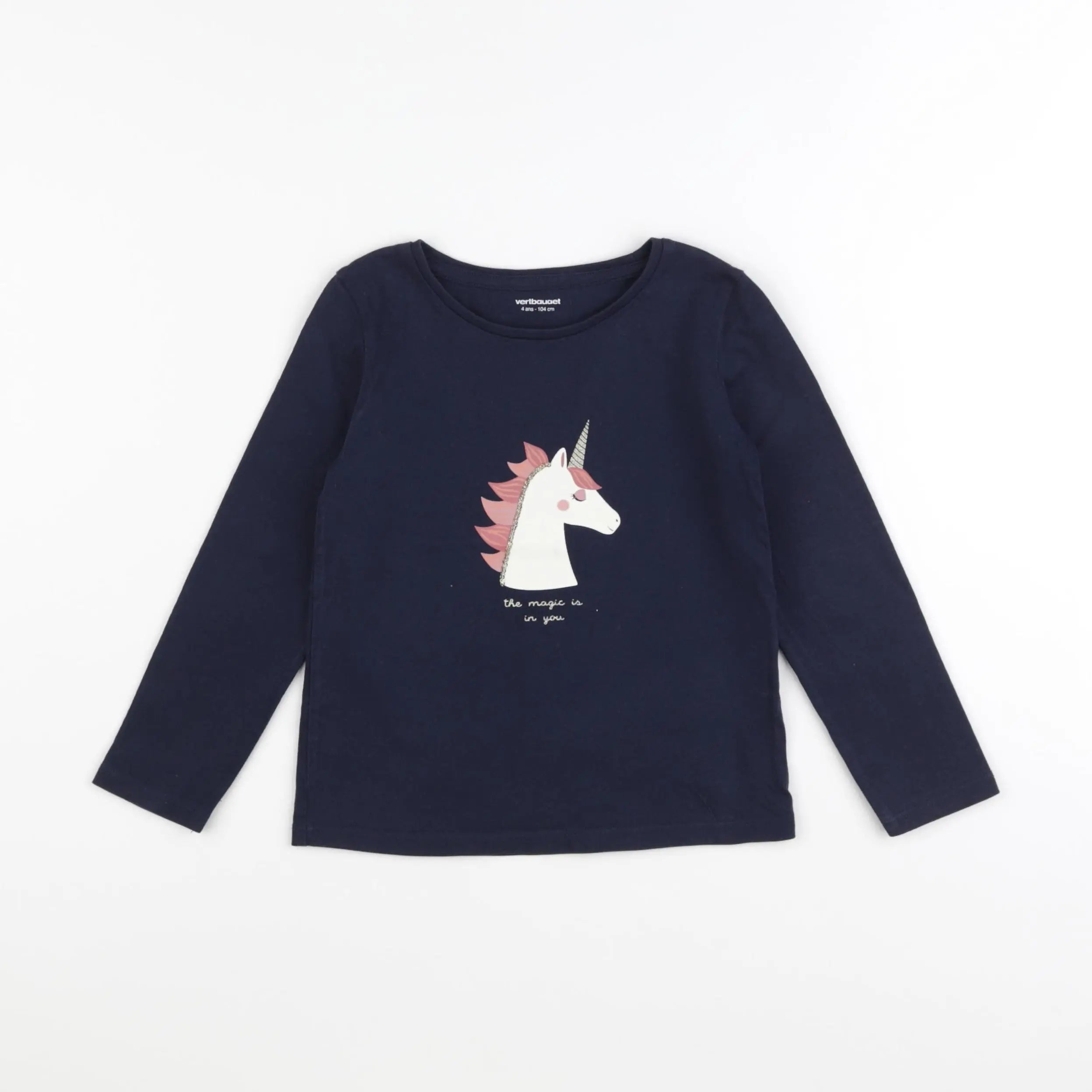 Vertbaudet - tee-shirt bleu - 4 ans
