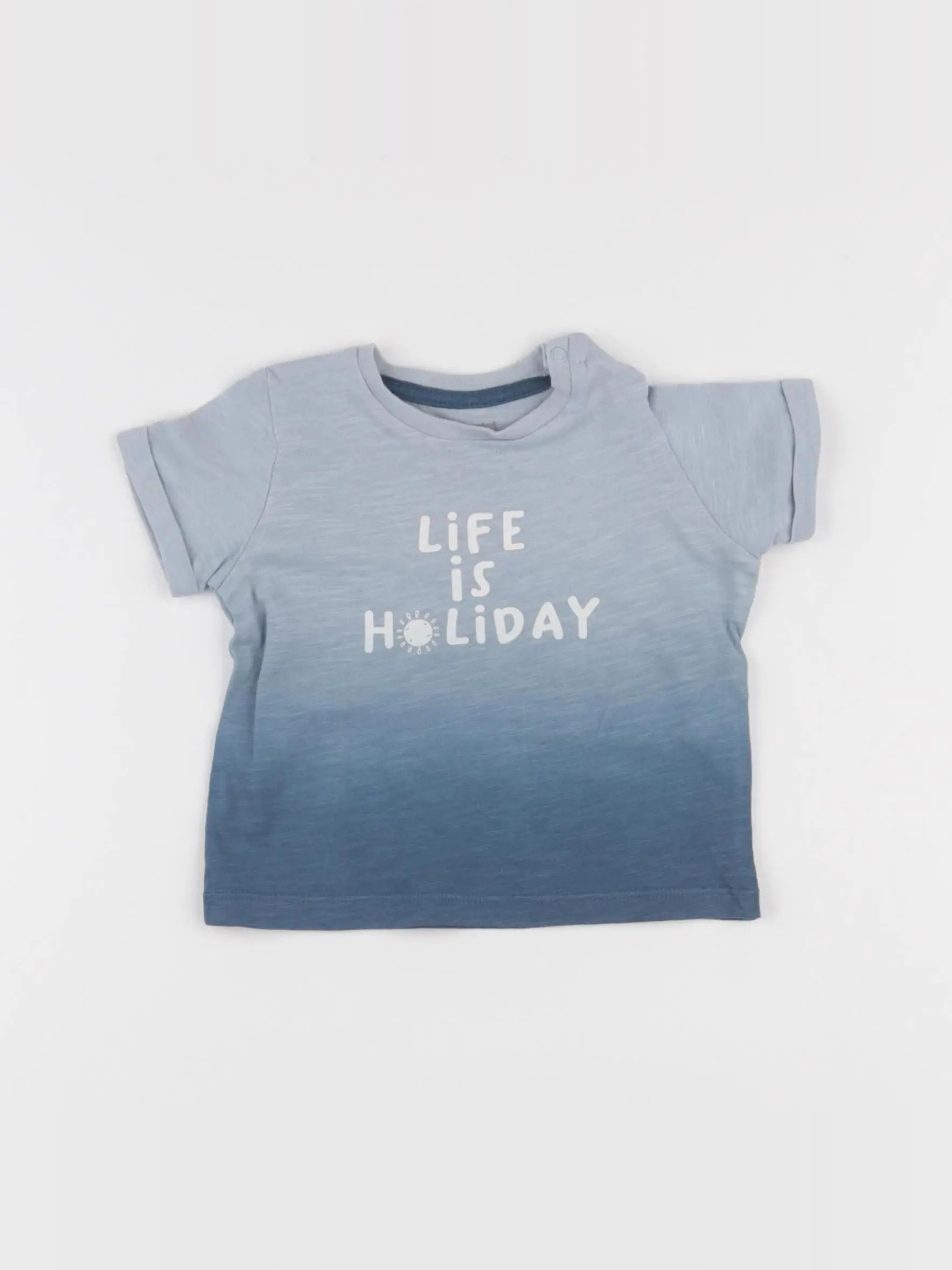 Vertbaudet - tee-shirt bleu - 6 mois