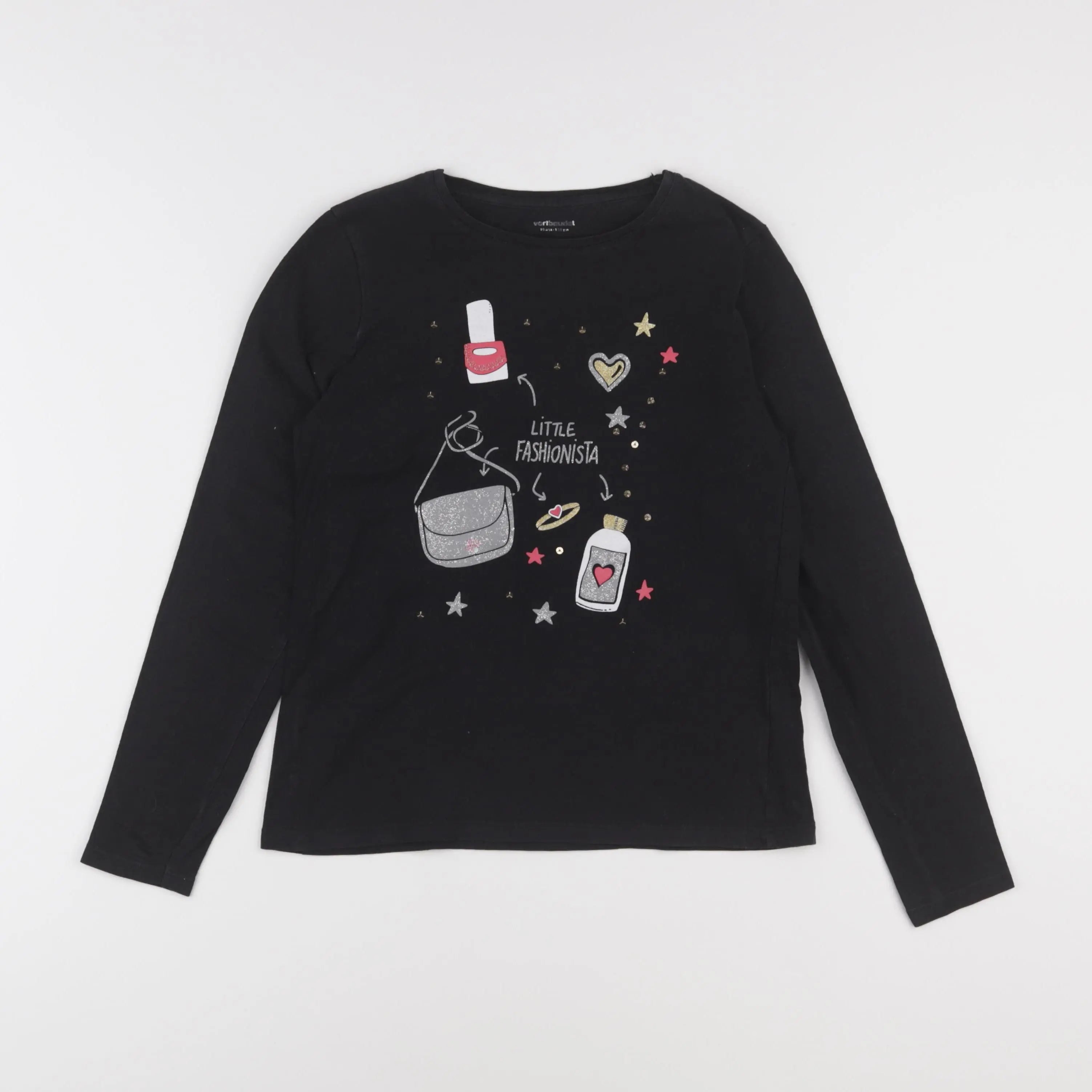 Vertbaudet - tee-shirt noir - 10 ans