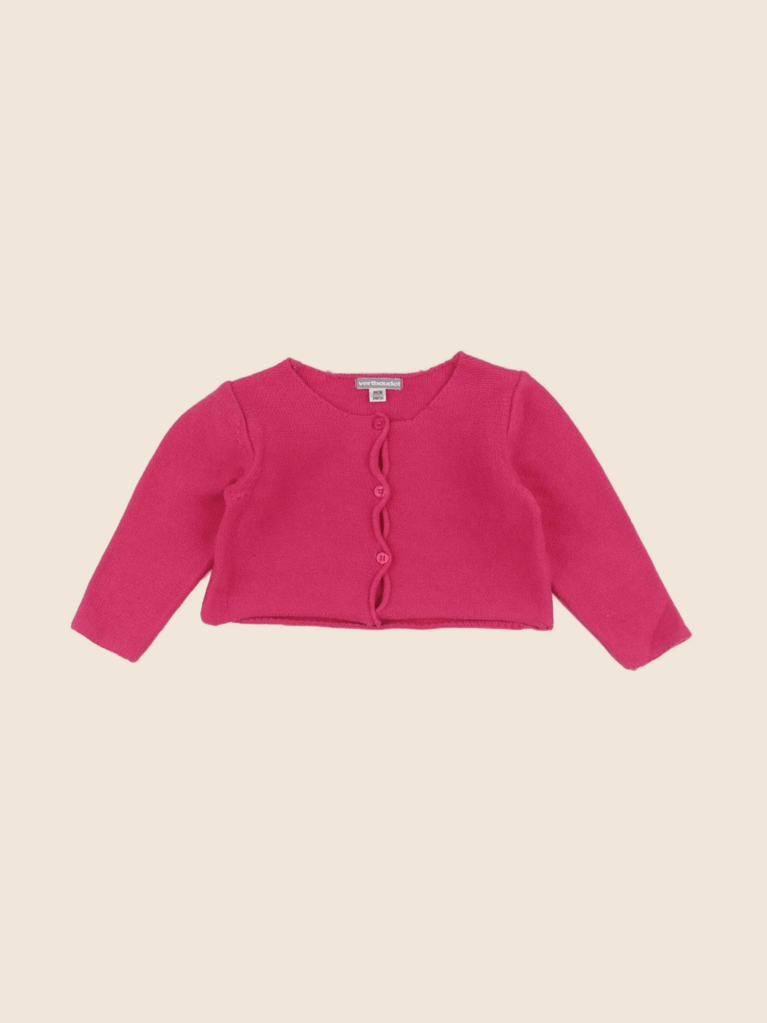 Vertbaudet - gilet rose - 24 mois