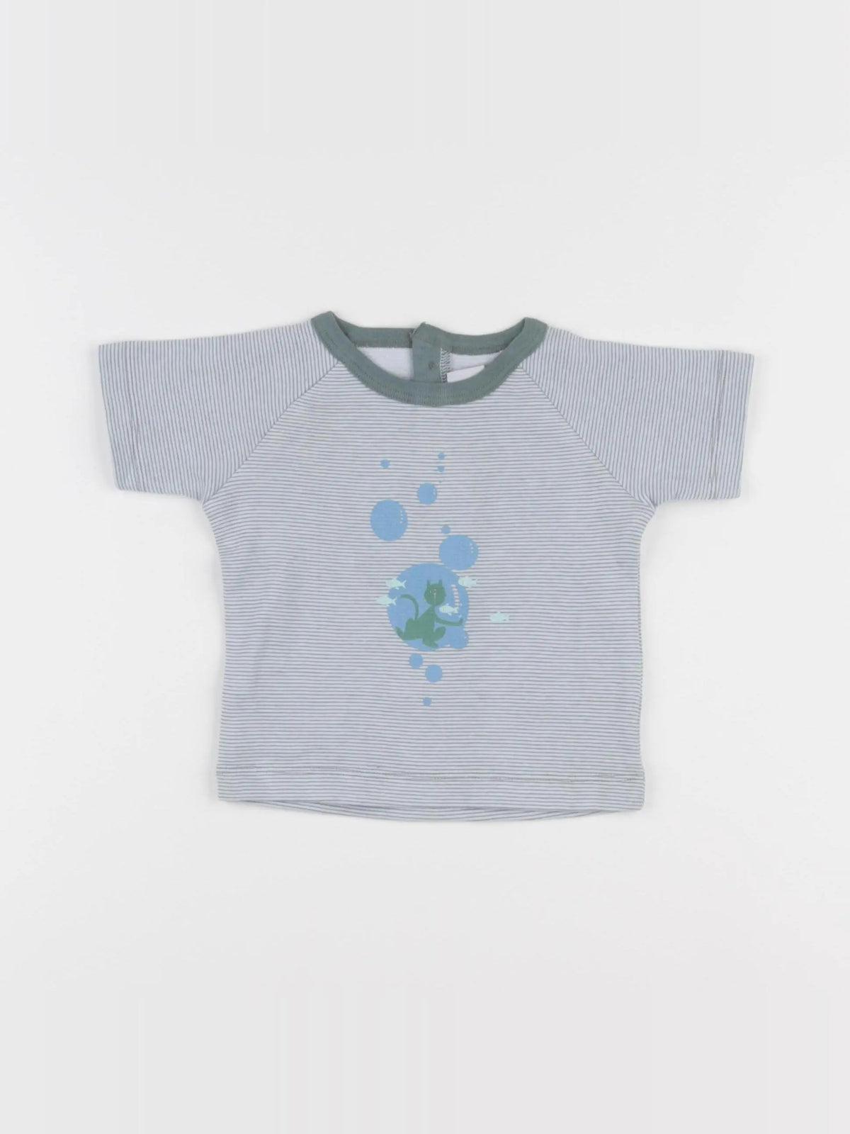 Petit Bateau - tee-shirt vert - 6 mois
