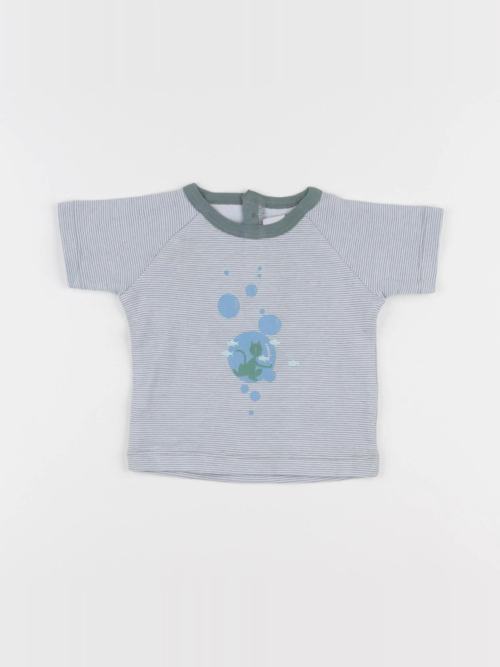 Petit Bateau - tee-shirt vert - 6 mois