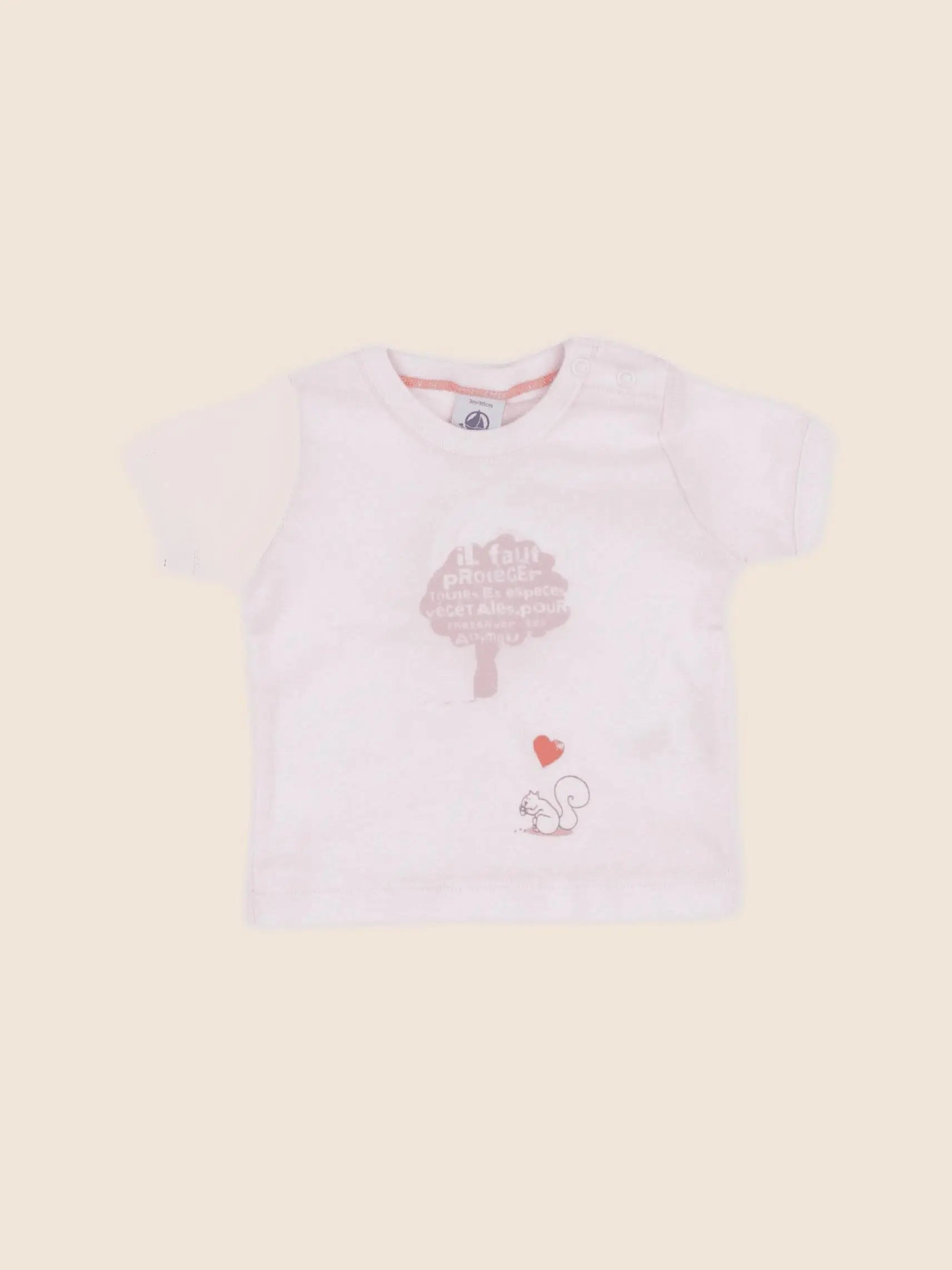 Petit Bateau - tee-shirt rose - 3 mois