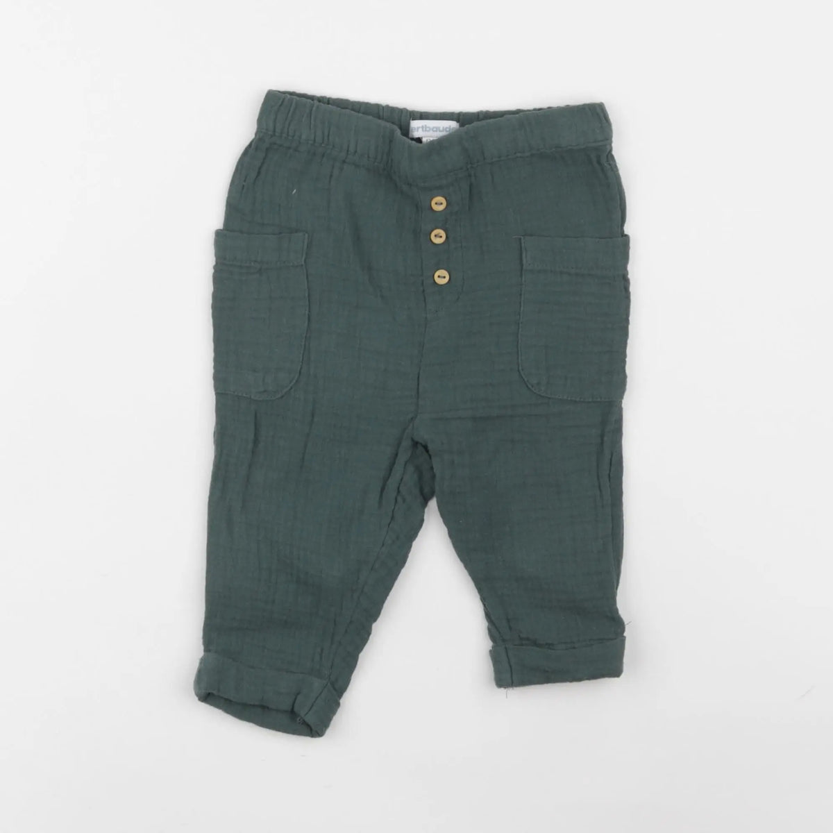 Vertbaudet - pantalon vert - 6 mois