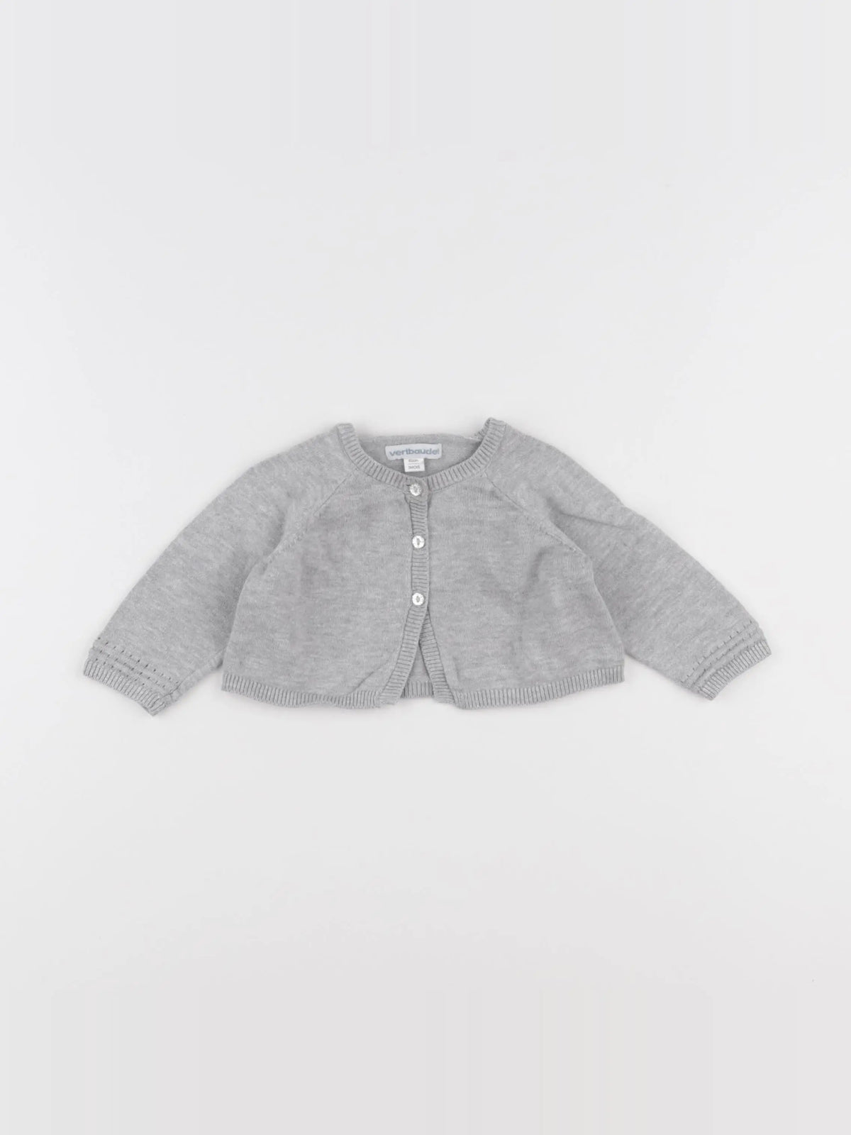 Vertbaudet - gilet gris - 3 mois