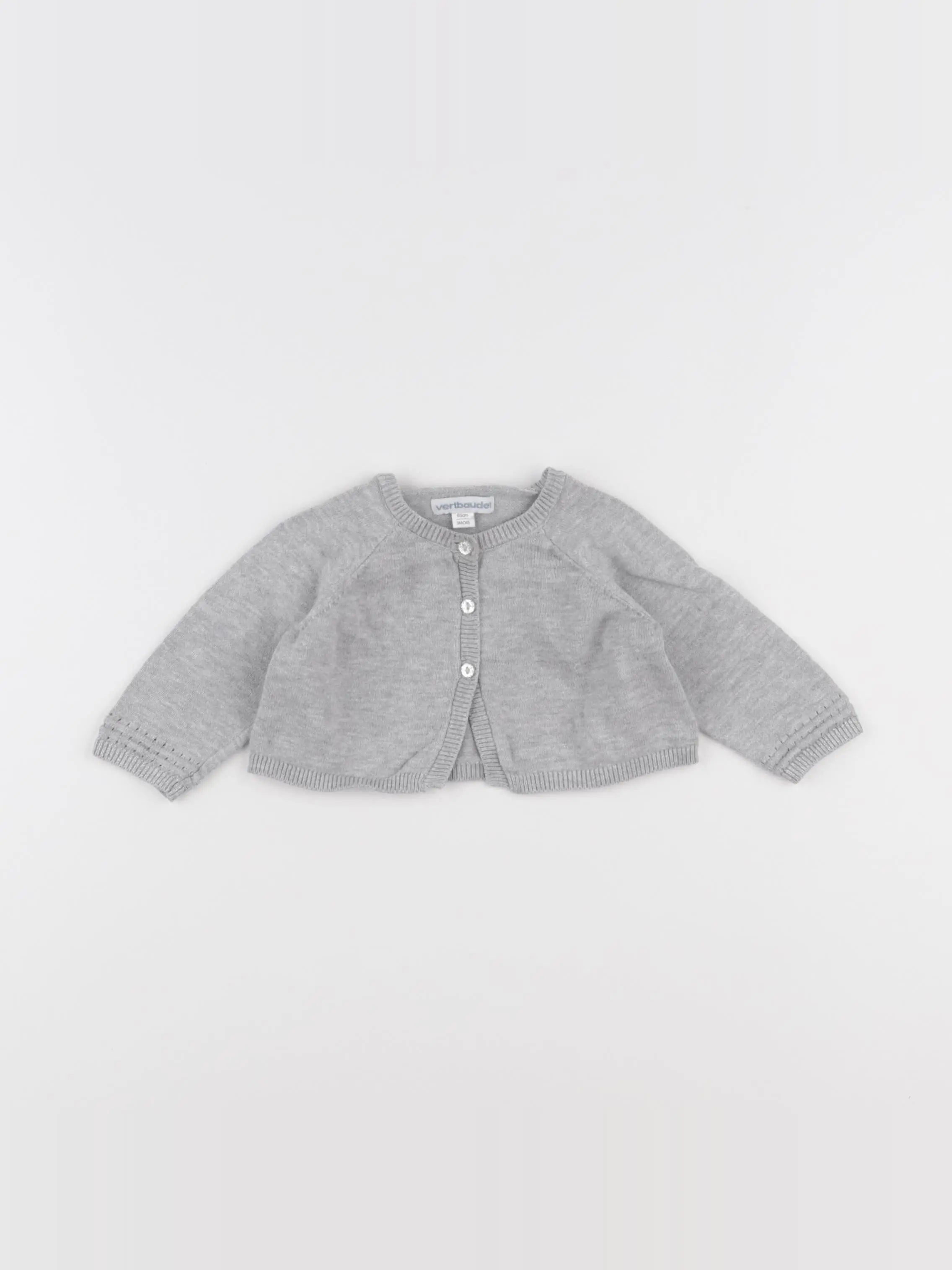 Vertbaudet - gilet gris - 3 mois