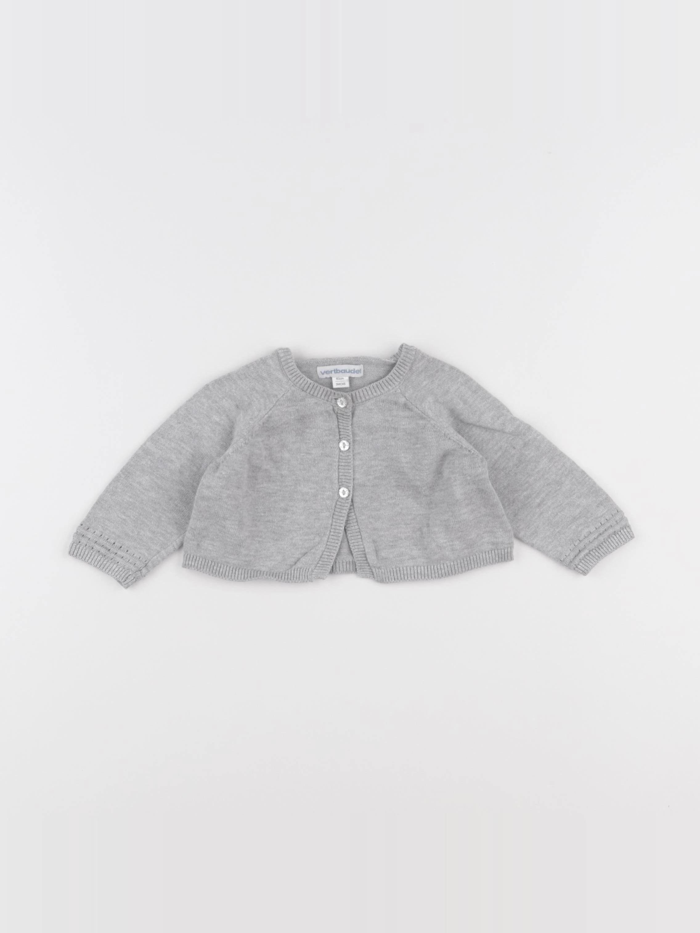 Vertbaudet - gilet gris - 3 mois