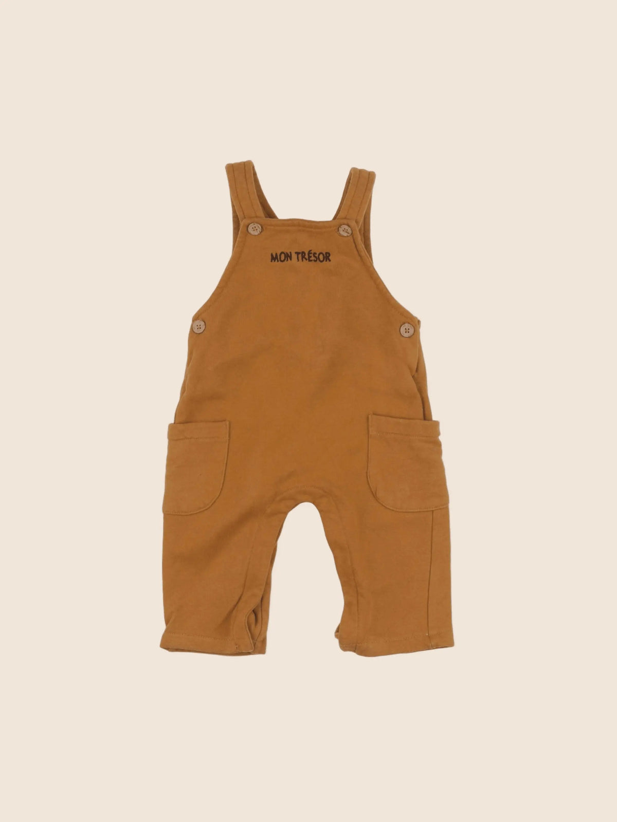 Vertbaudet - salopette marron - 6 mois