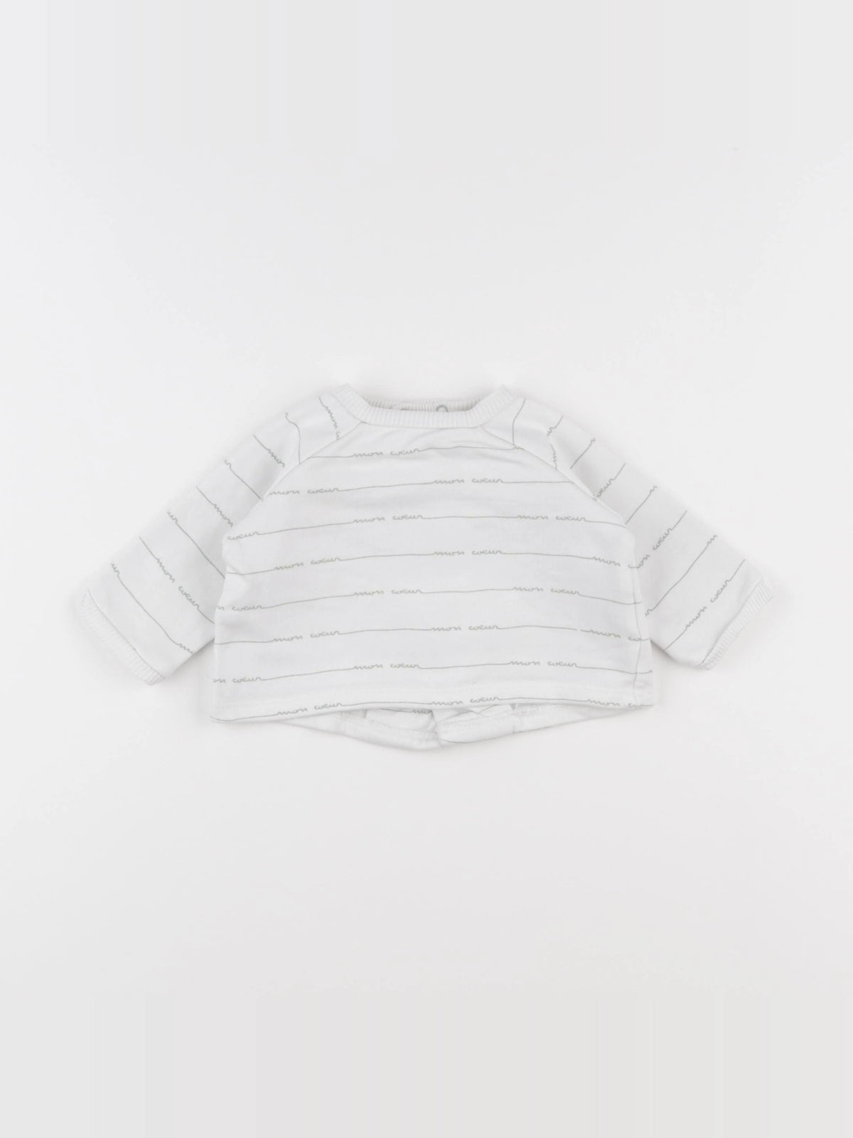 Boutchou - sweat blanc, vert - 3 mois