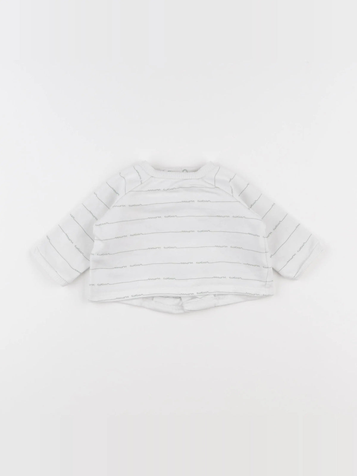Boutchou - sweat blanc, vert - 3 mois