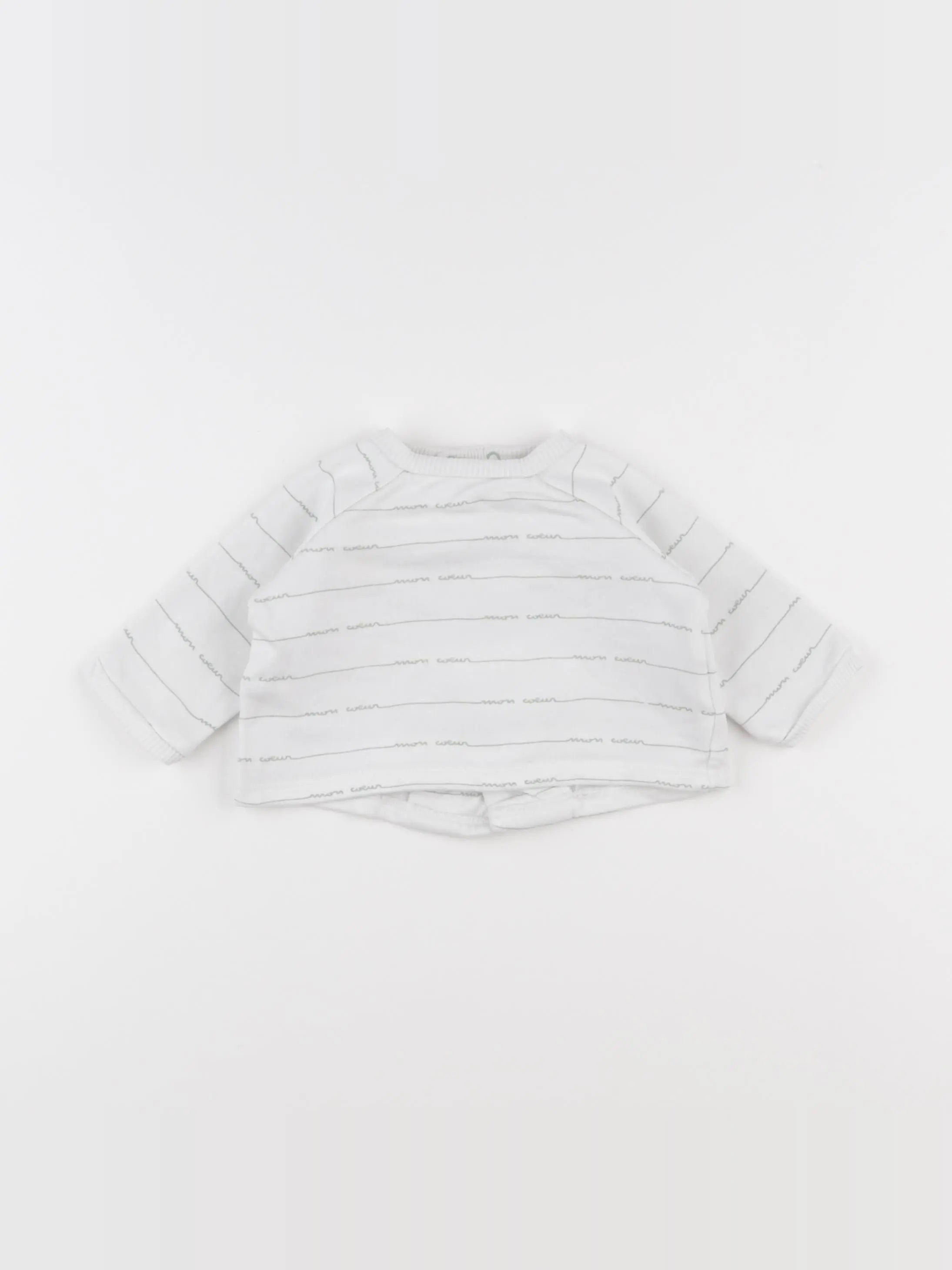 Boutchou - sweat blanc, vert - 3 mois