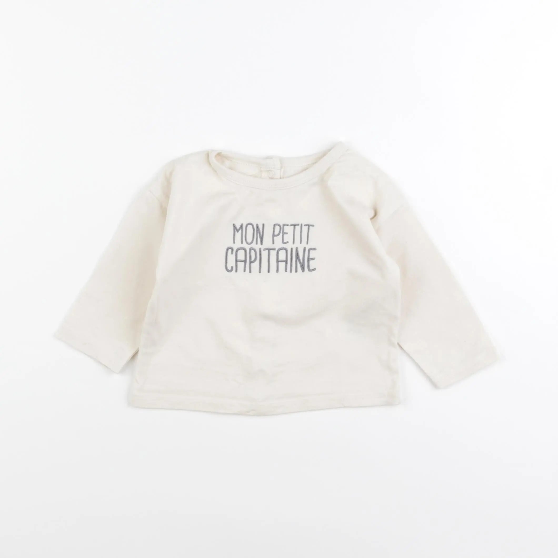 Vertbaudet - tee-shirt beige - 9 mois