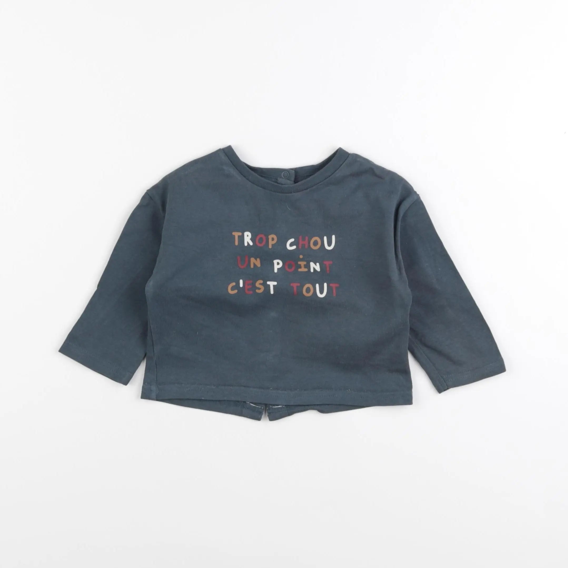 Vertbaudet - tee-shirt bleu - 9 mois