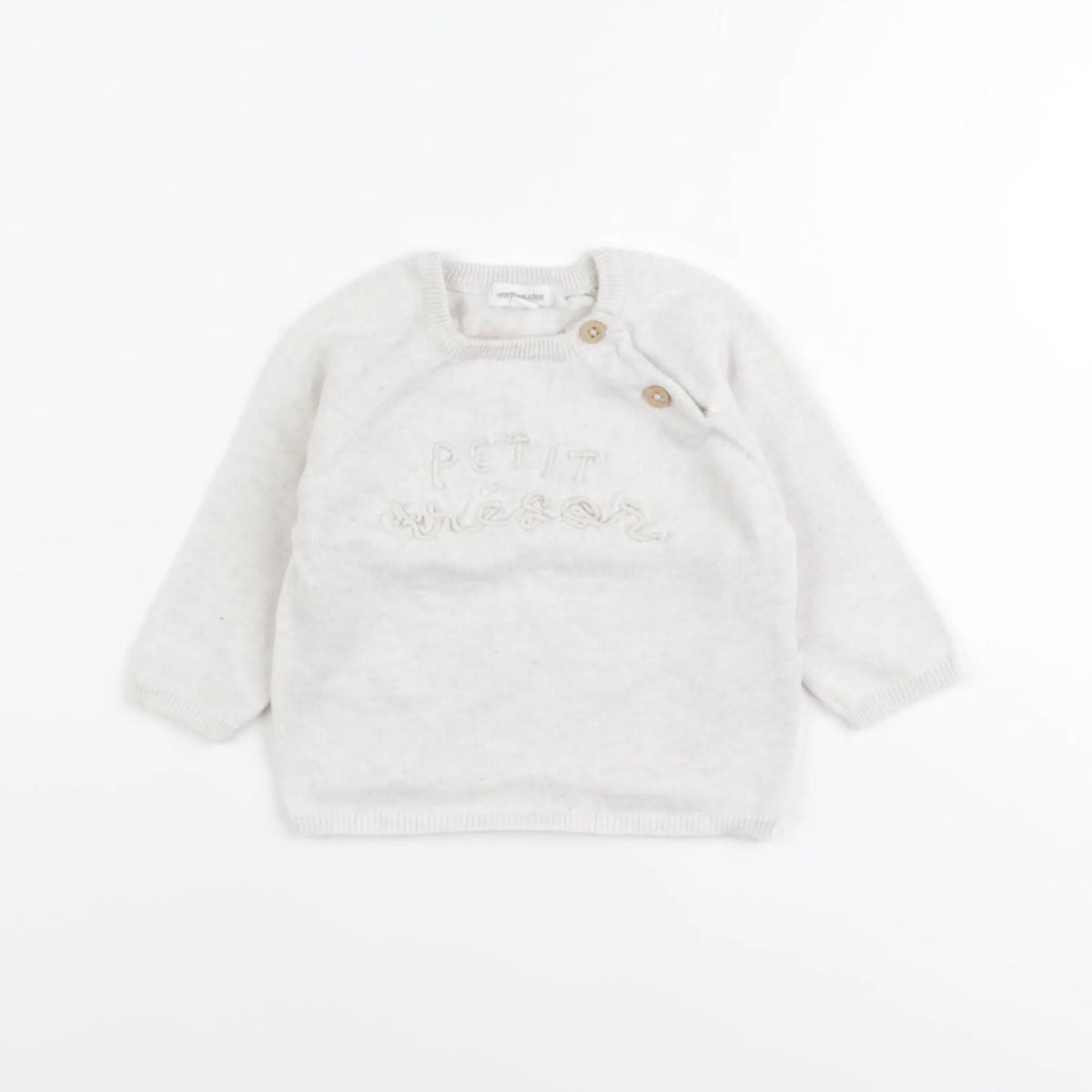 Vertbaudet - pull beige - 3 mois
