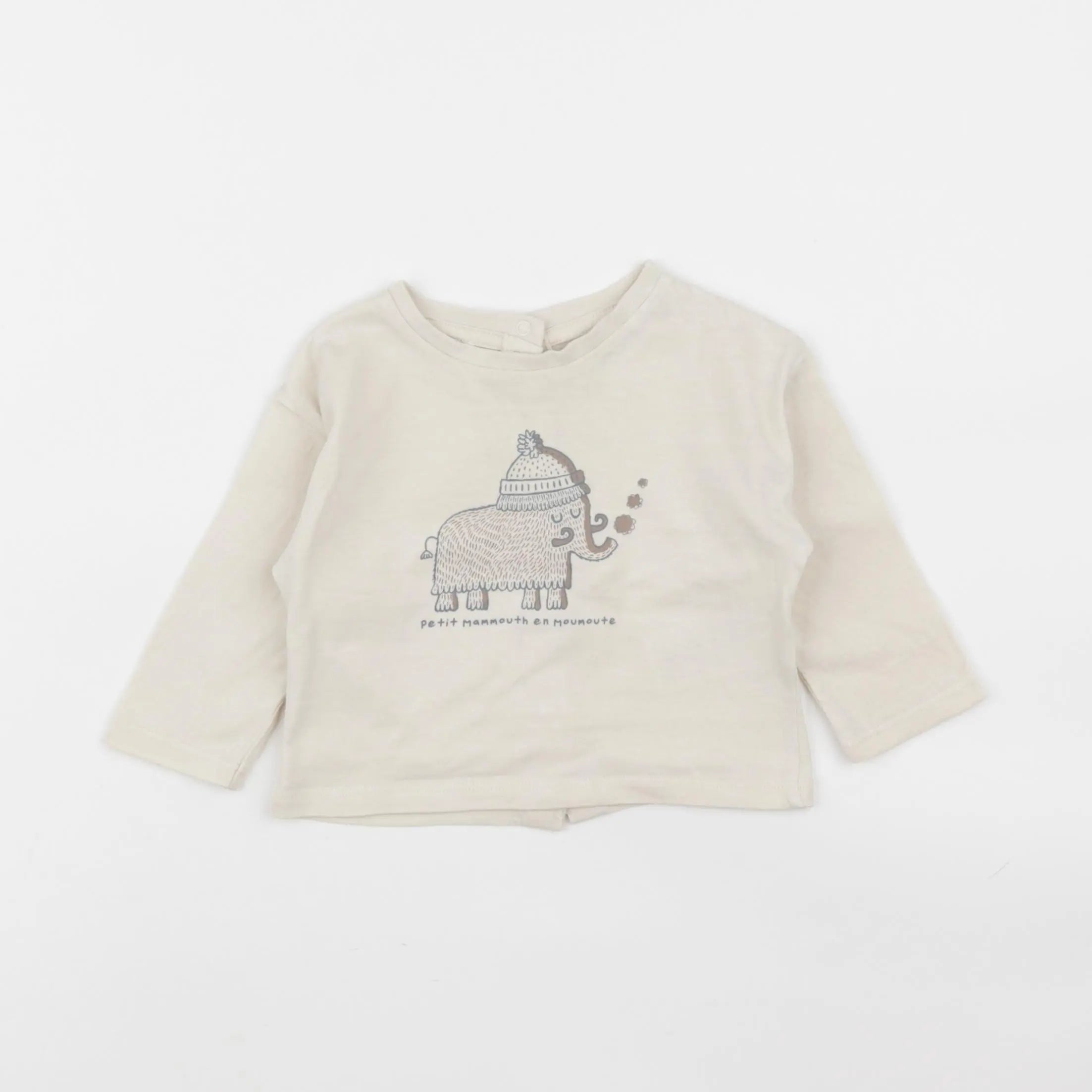 Vertbaudet - tee-shirt beige - 9 mois