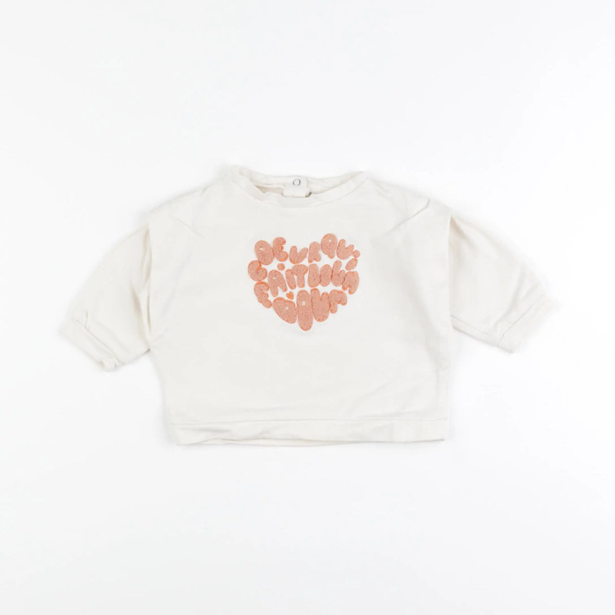 Vertbaudet - sweat beige - 6 mois