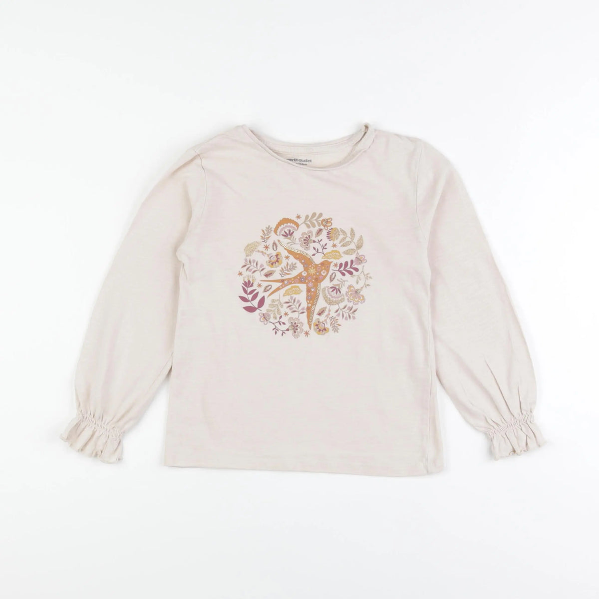 Vertbaudet - tee-shirt beige - 6 ans