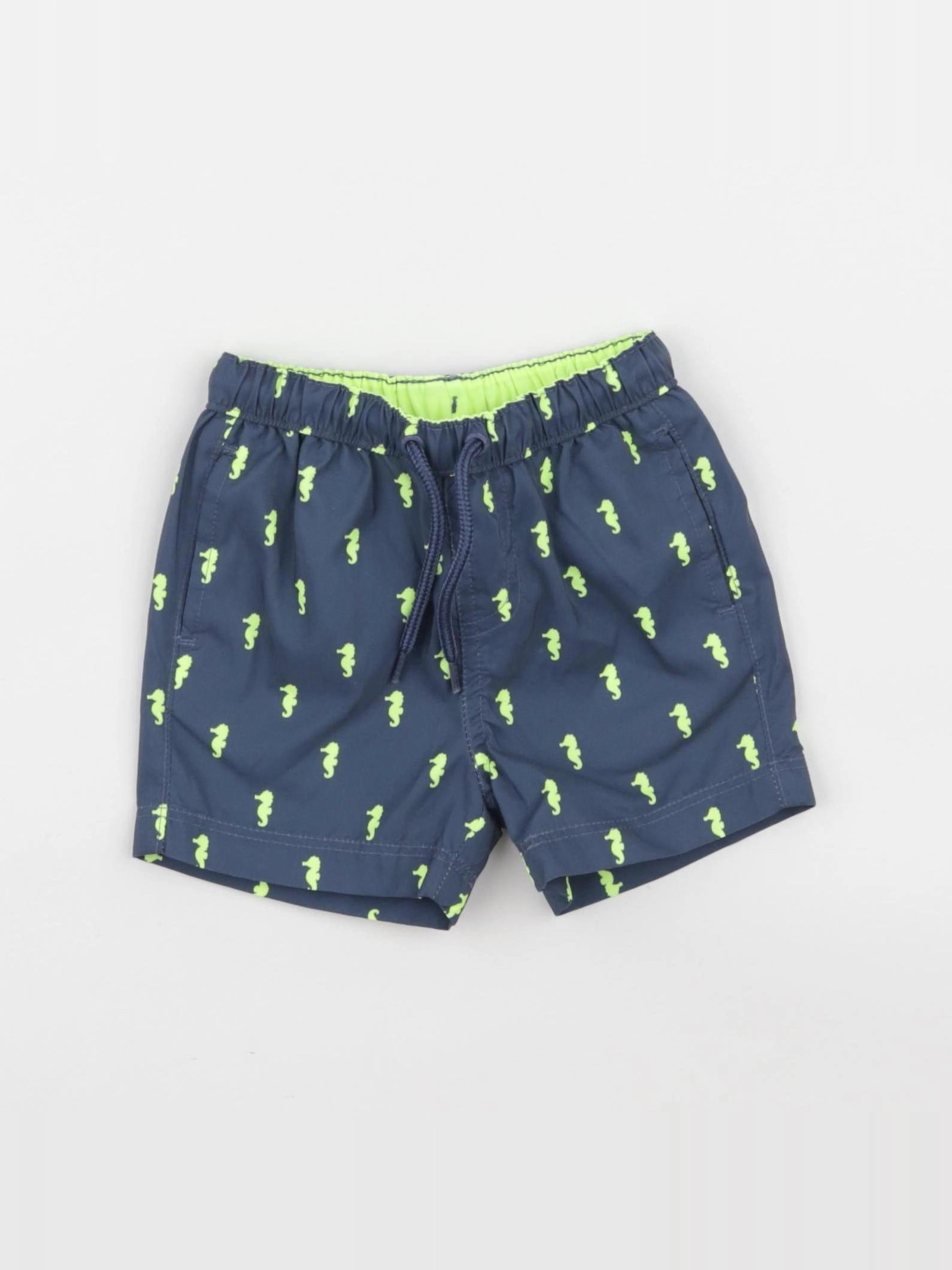 Vertbaudet - maillot de bain bleu, jaune fluo - 9 mois