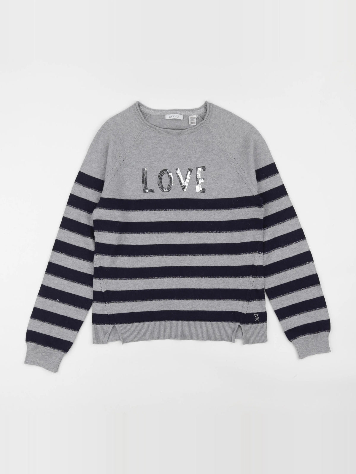 Okaidi - pull gris - 14 ans