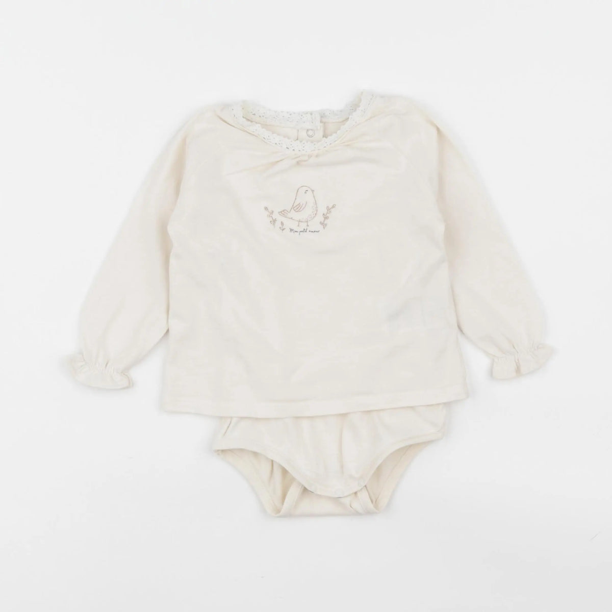 Vertbaudet - body tee-shirt blanc - 9 mois