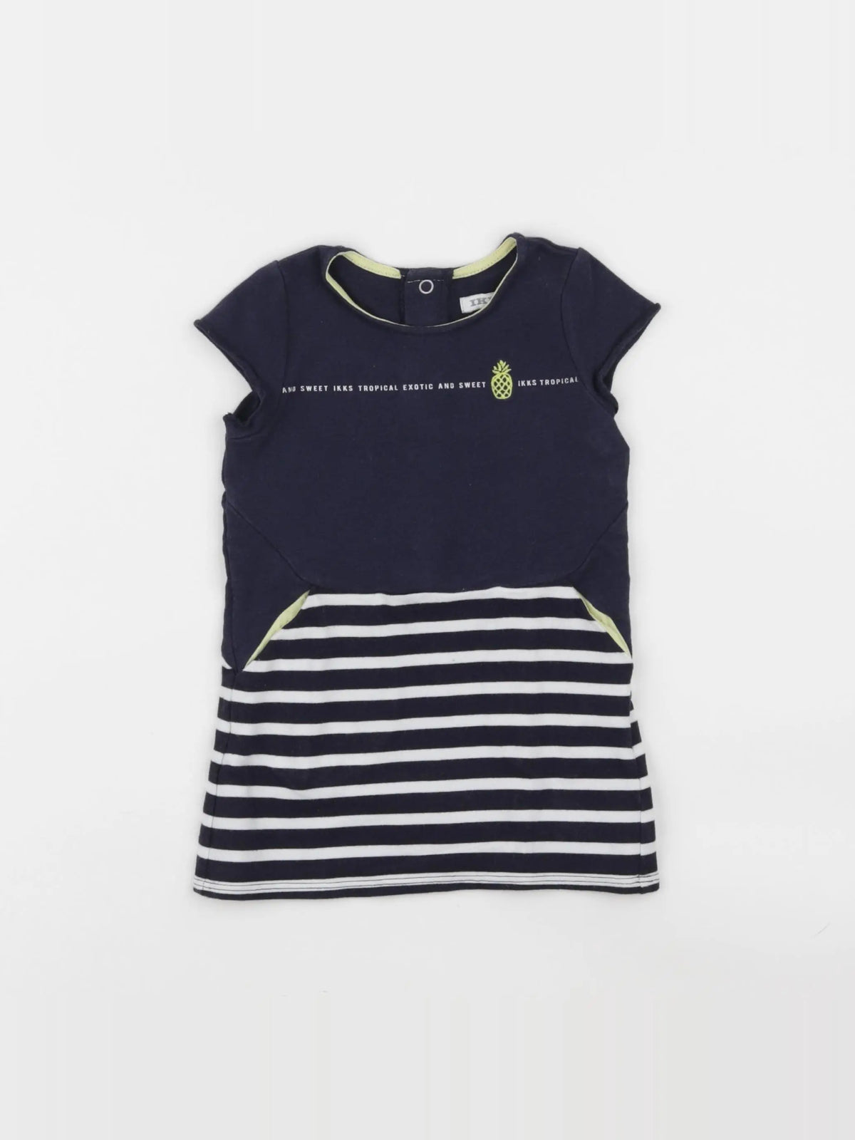 IKKS - robe bleu, blanc - 12 mois