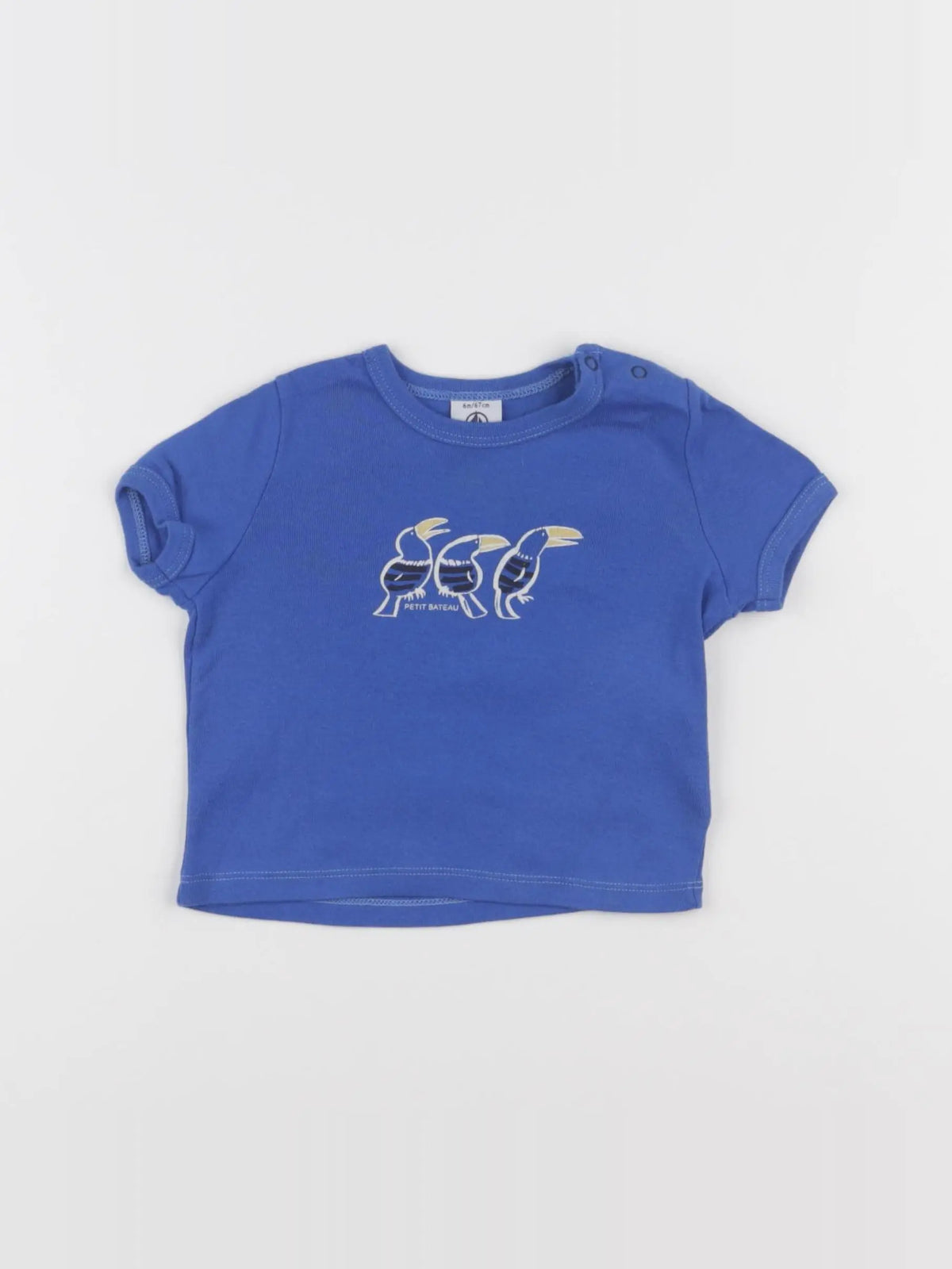Petit Bateau - tee-shirt bleu - 6 mois
