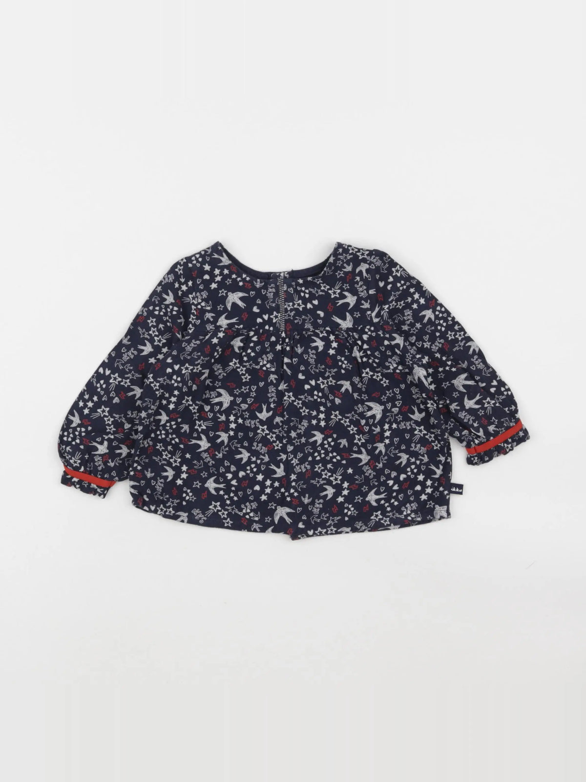 IKKS - blouse bleu, rouge - 12 mois