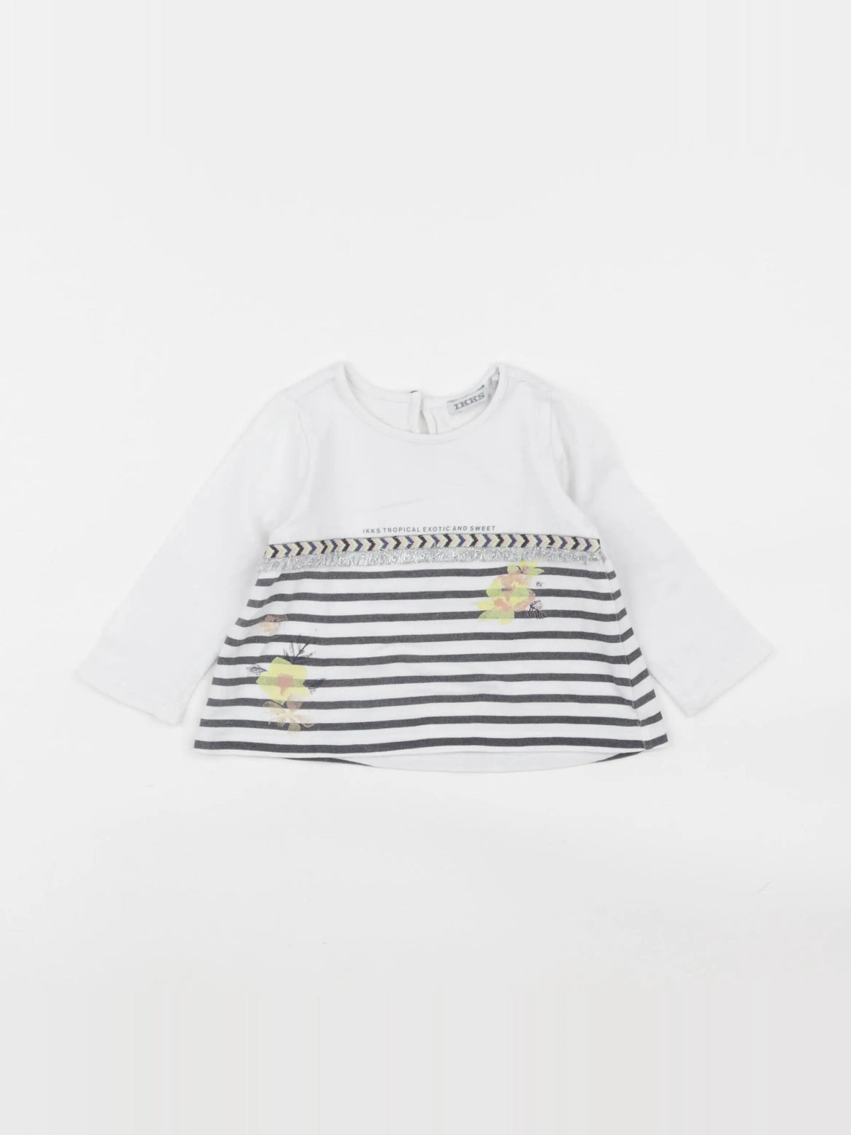 IKKS - tee-shirt blanc, jaune - 12 mois