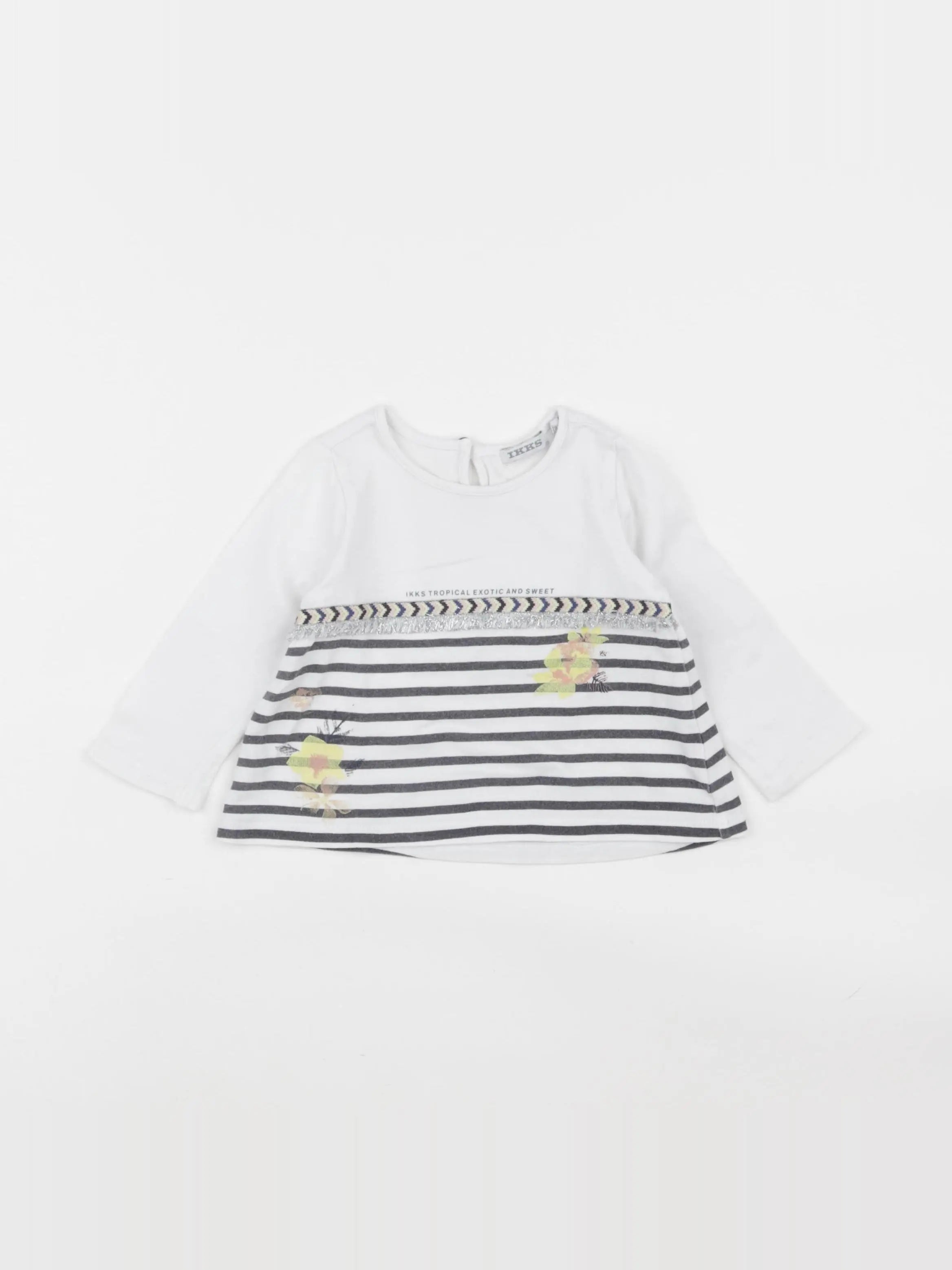 IKKS - tee-shirt blanc, jaune - 12 mois