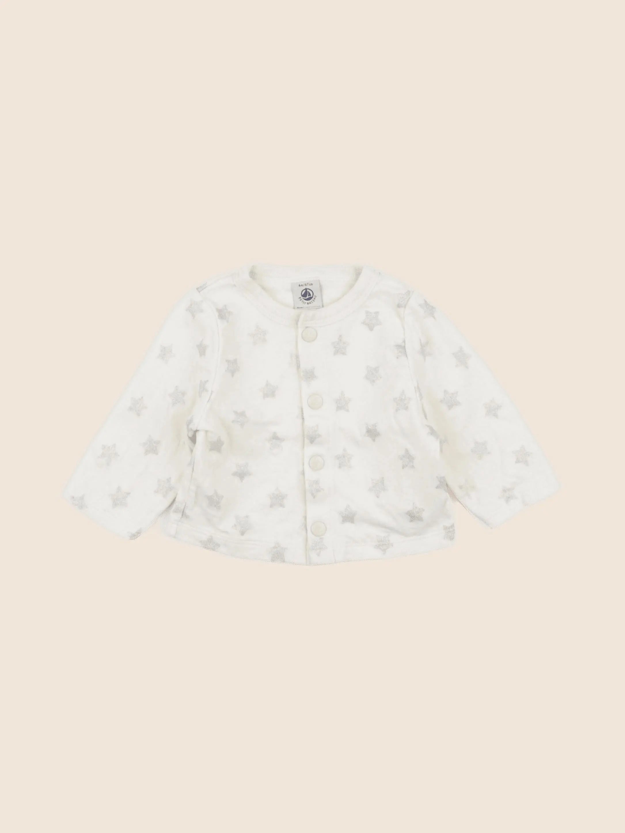 Petit Bateau - sweat argent, beige - 6 mois