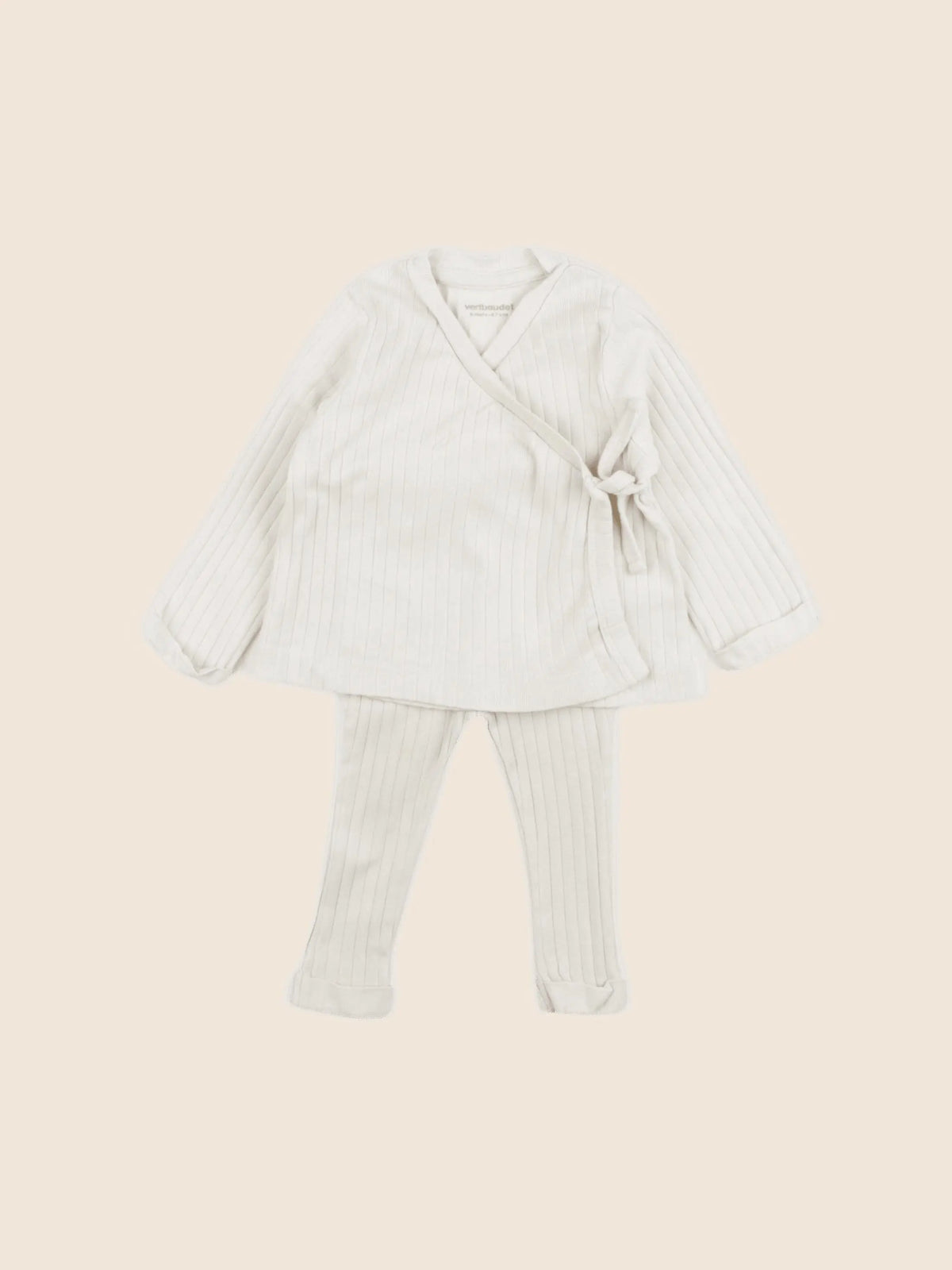 Vertbaudet - ensemble beige - 6 mois