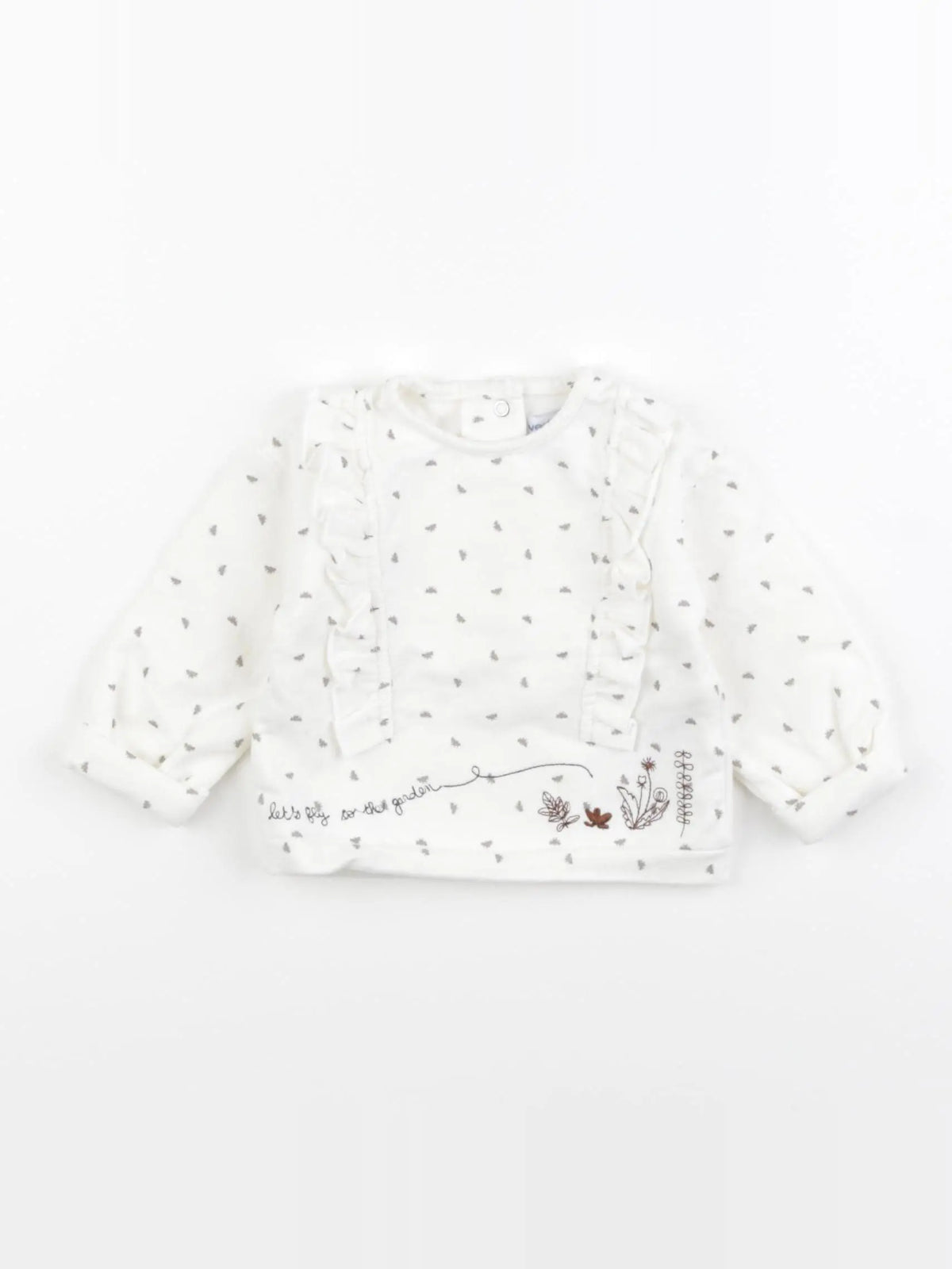 Vertbaudet - sweat blanc - 6 mois