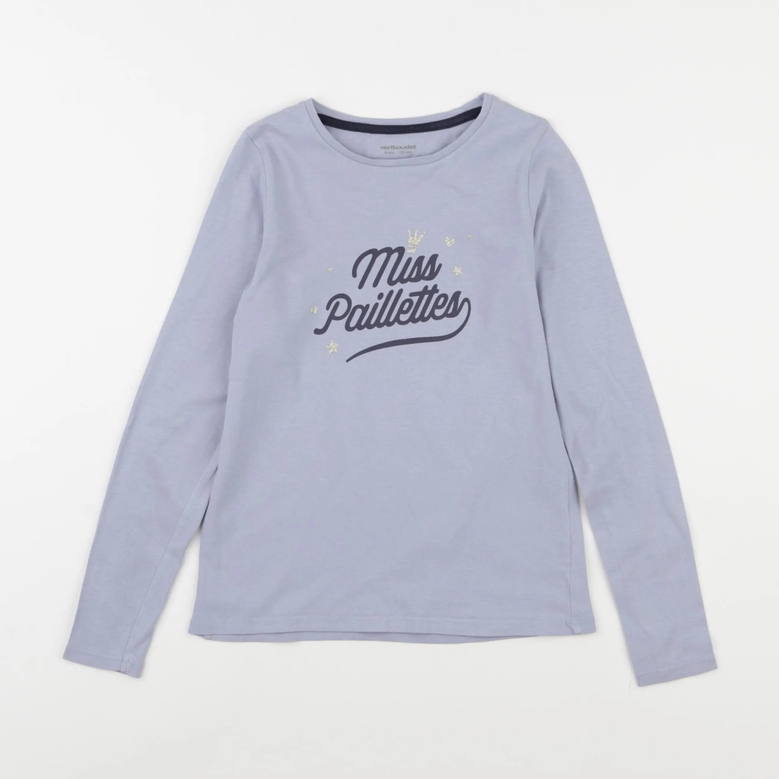Vertbaudet - tee-shirt bleu - 8 ans