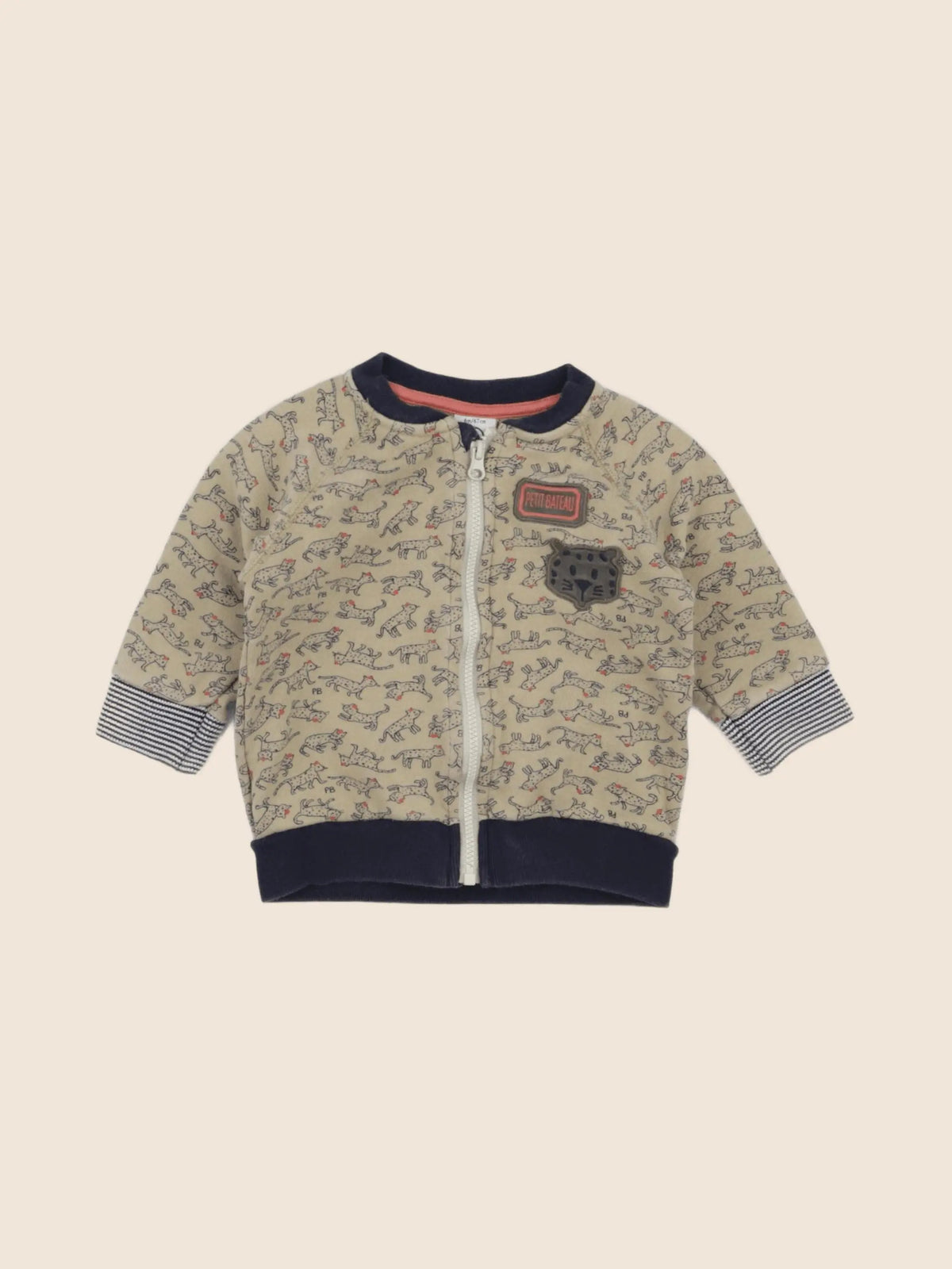 Petit Bateau - sweat marron - 6 mois