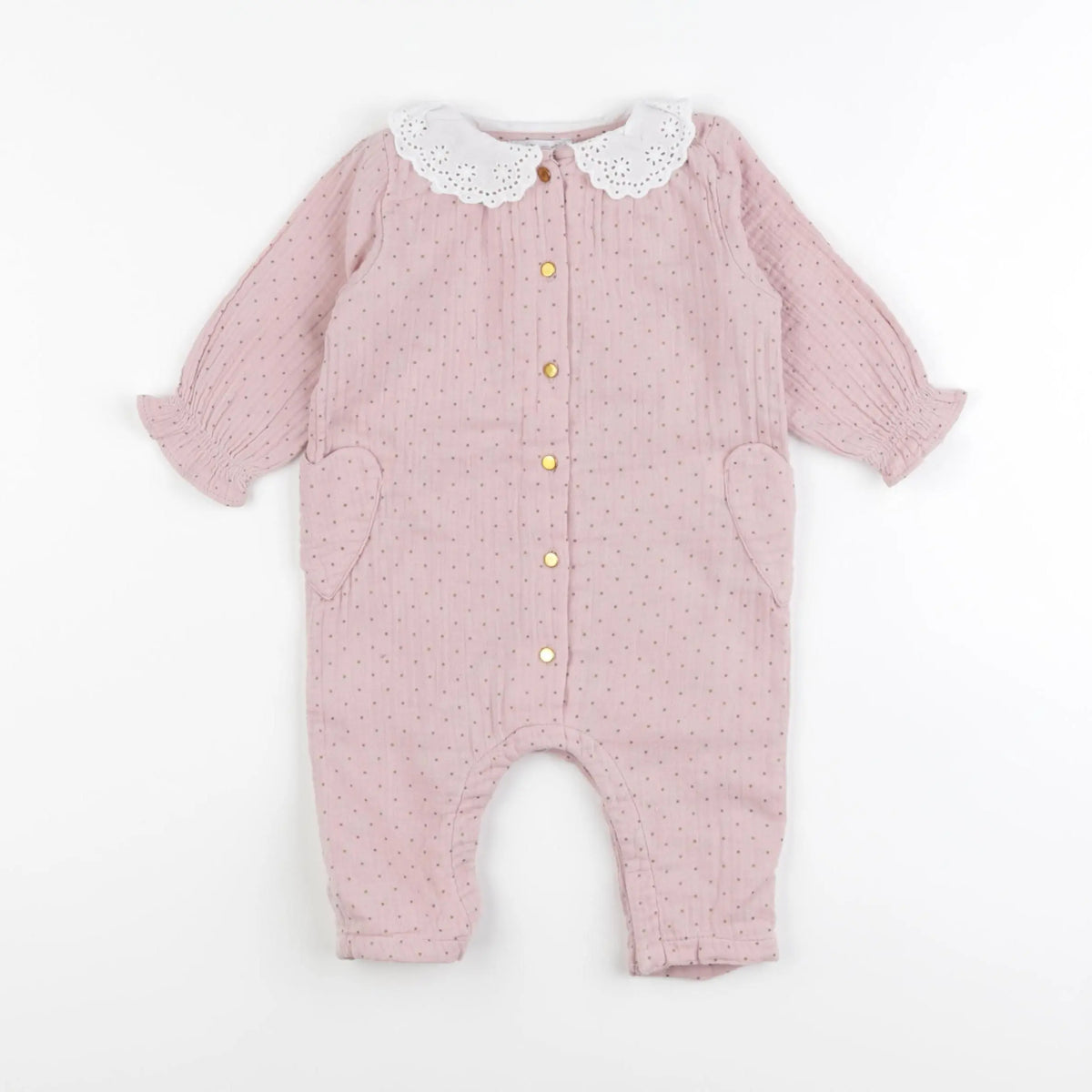 Vertbaudet - combinaison rose - 6 mois