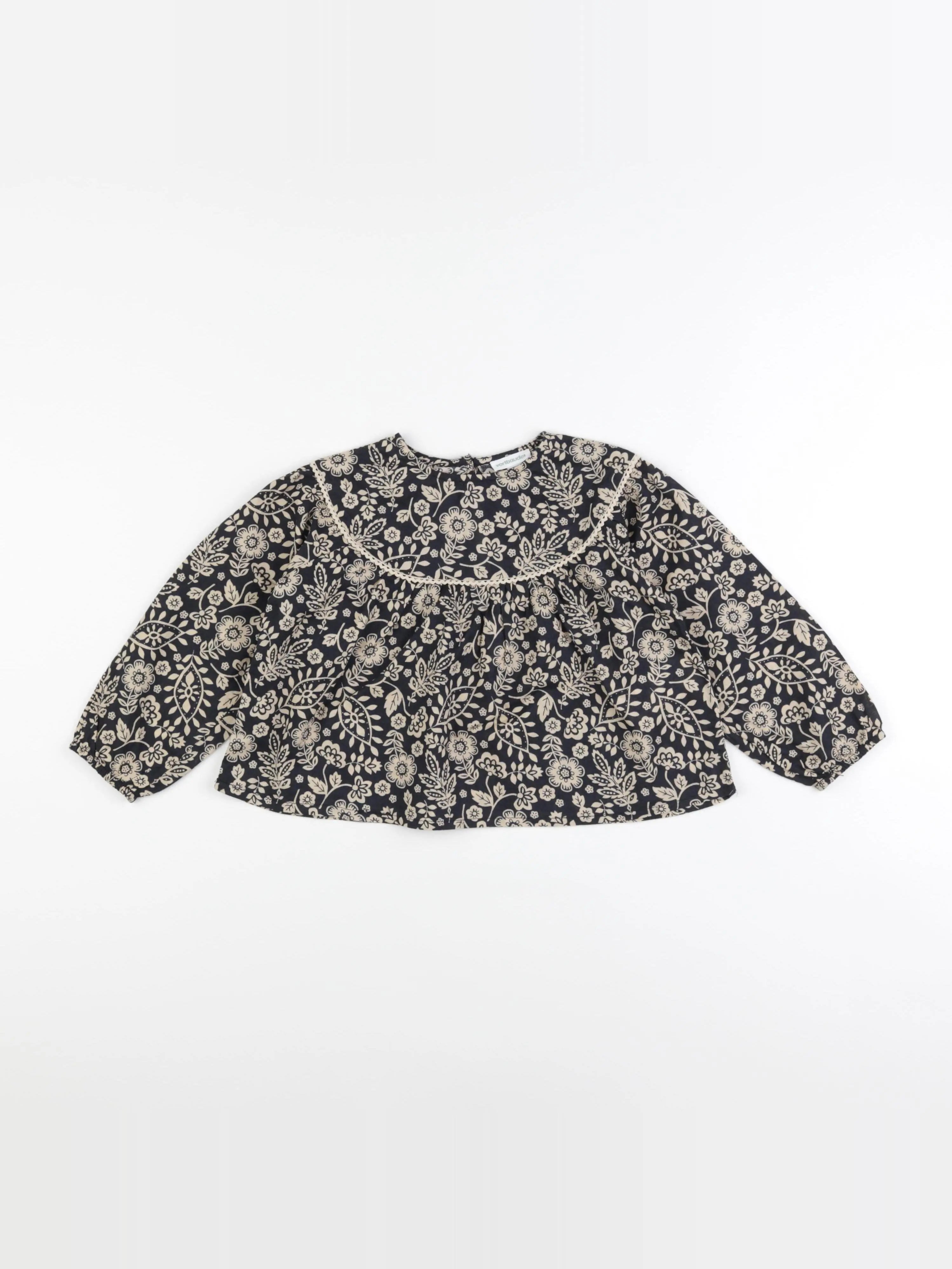 Vertbaudet - blouse bleu, beige - 3 ans