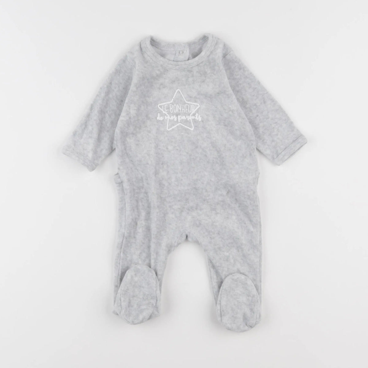 Vertbaudet - pyjama velours gris - 3 mois